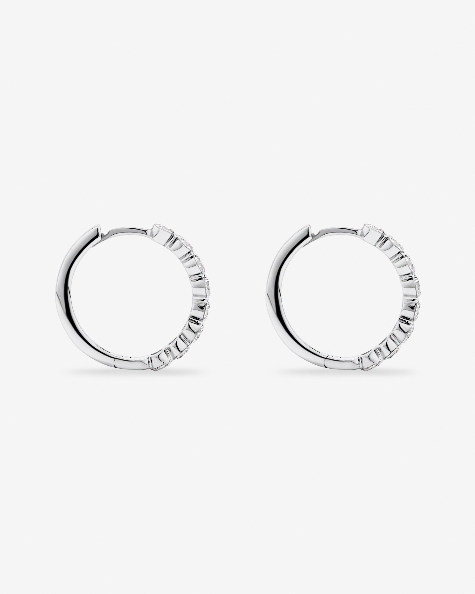 1.60 Carat TW Laboratory-Grown Diamond Hoop Earrings Set in 10kt White Gold