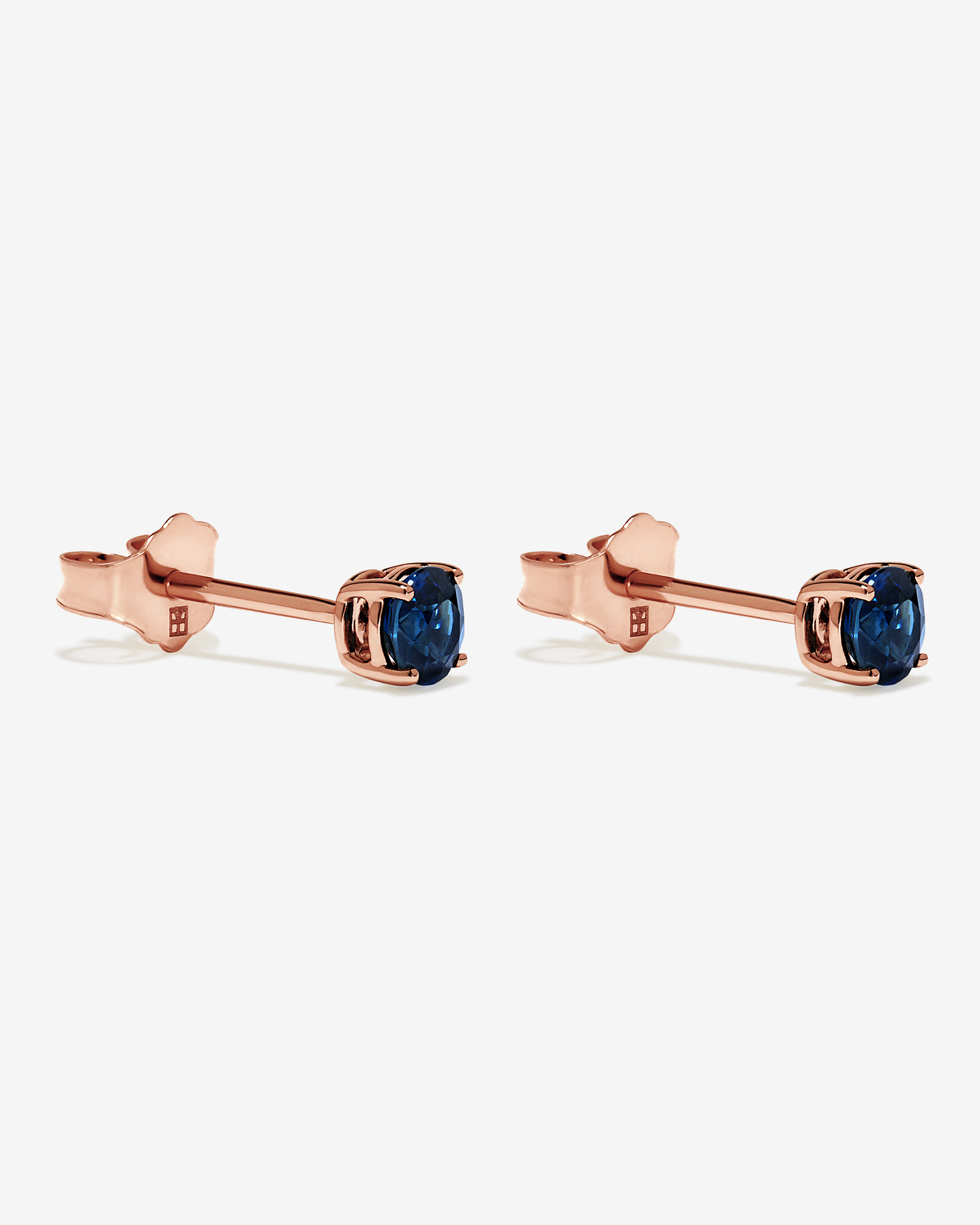 Australian Sapphire Round Stud Earrings in 10kt Rose Gold