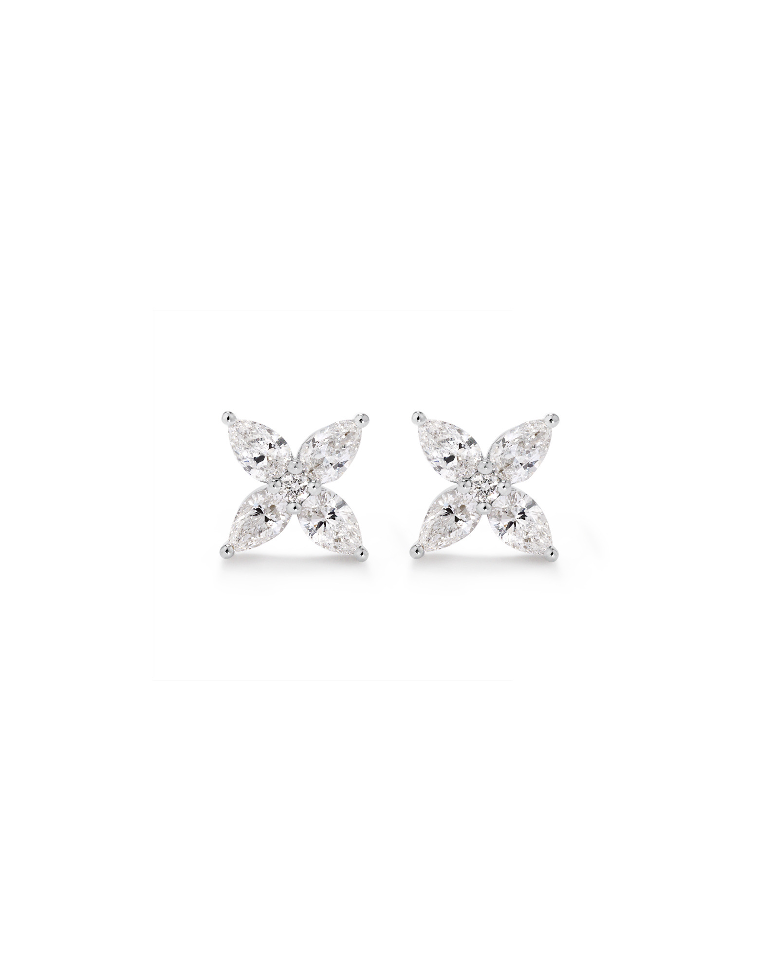 0.62 Carat TW Floret Laboratory-Grown Diamond Stud Earrings in 10kt White Gold