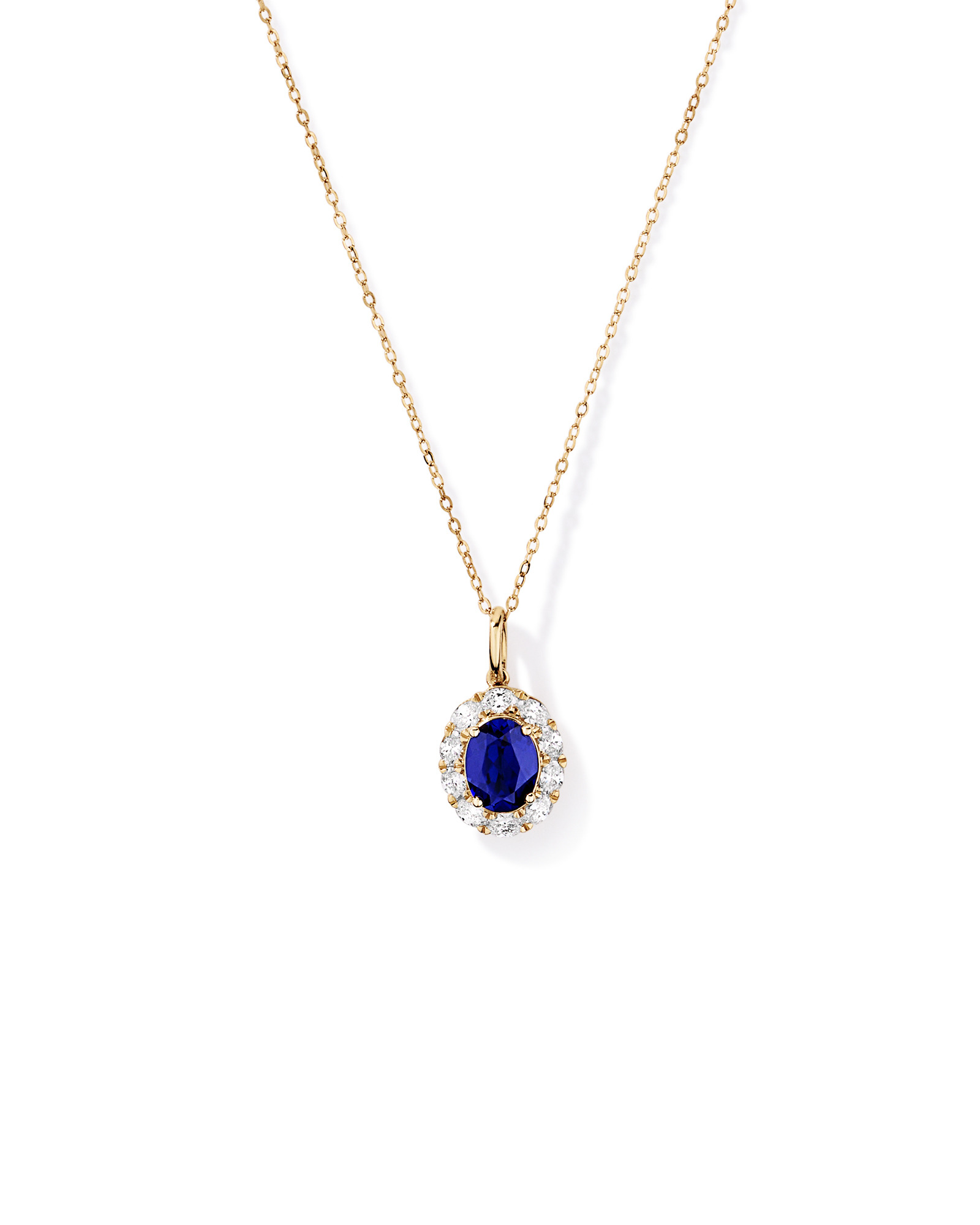 Création du pendentif en diamant TW cultivé en laboratoire en saphir et 0,47 TW avec chaîne en or 10 carats