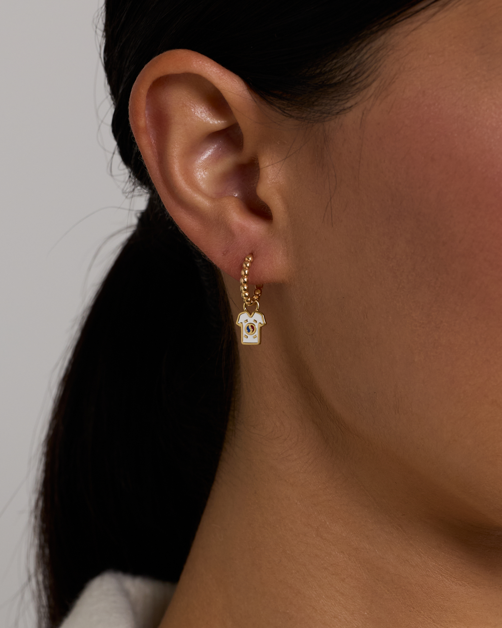 South Korea Jersey Earring Charm in 18Kt Vermeil