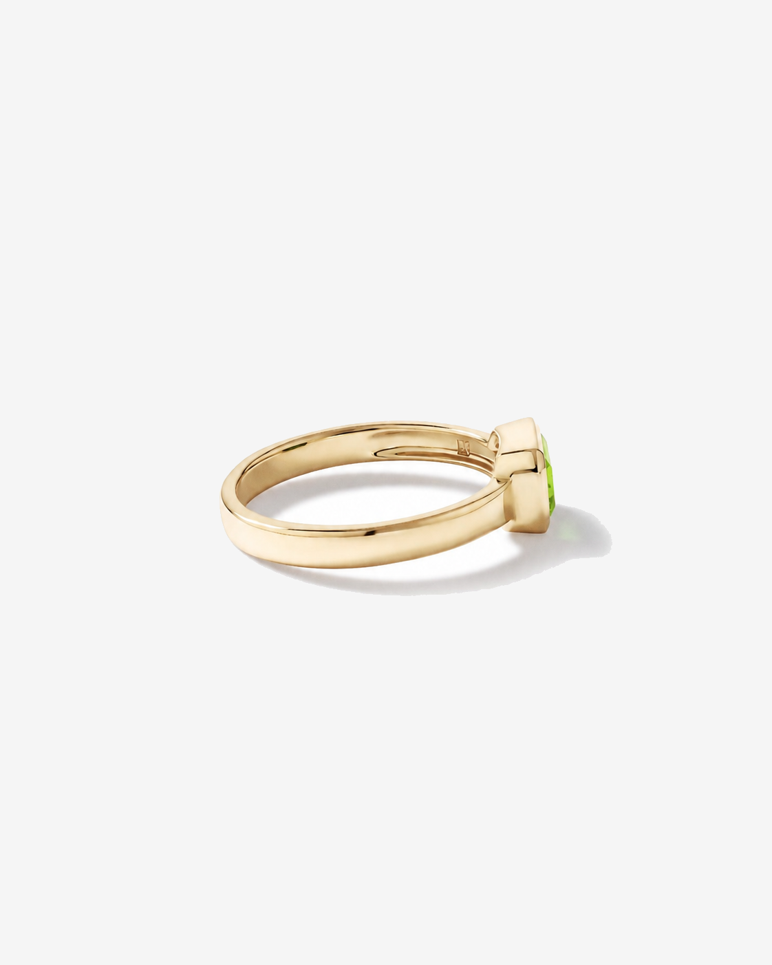 Peridot Bezel Ring 10kt Yellow Gold
