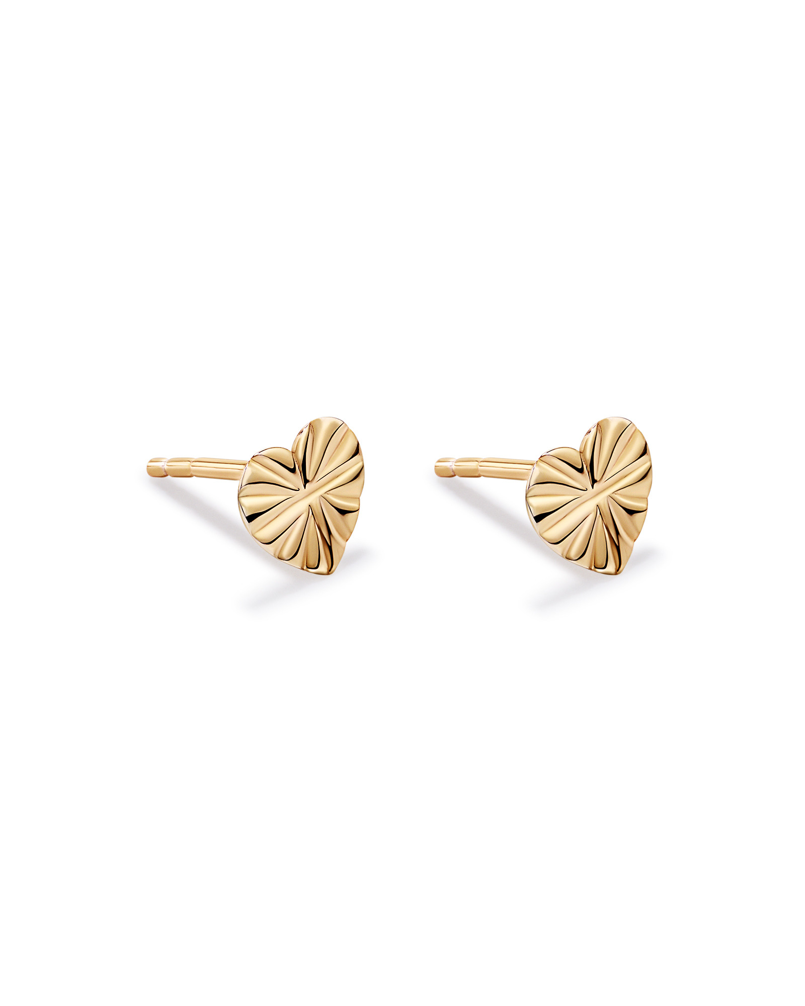 Boucles d’oreilles bouton cœur texturées en vermeil 18 ct