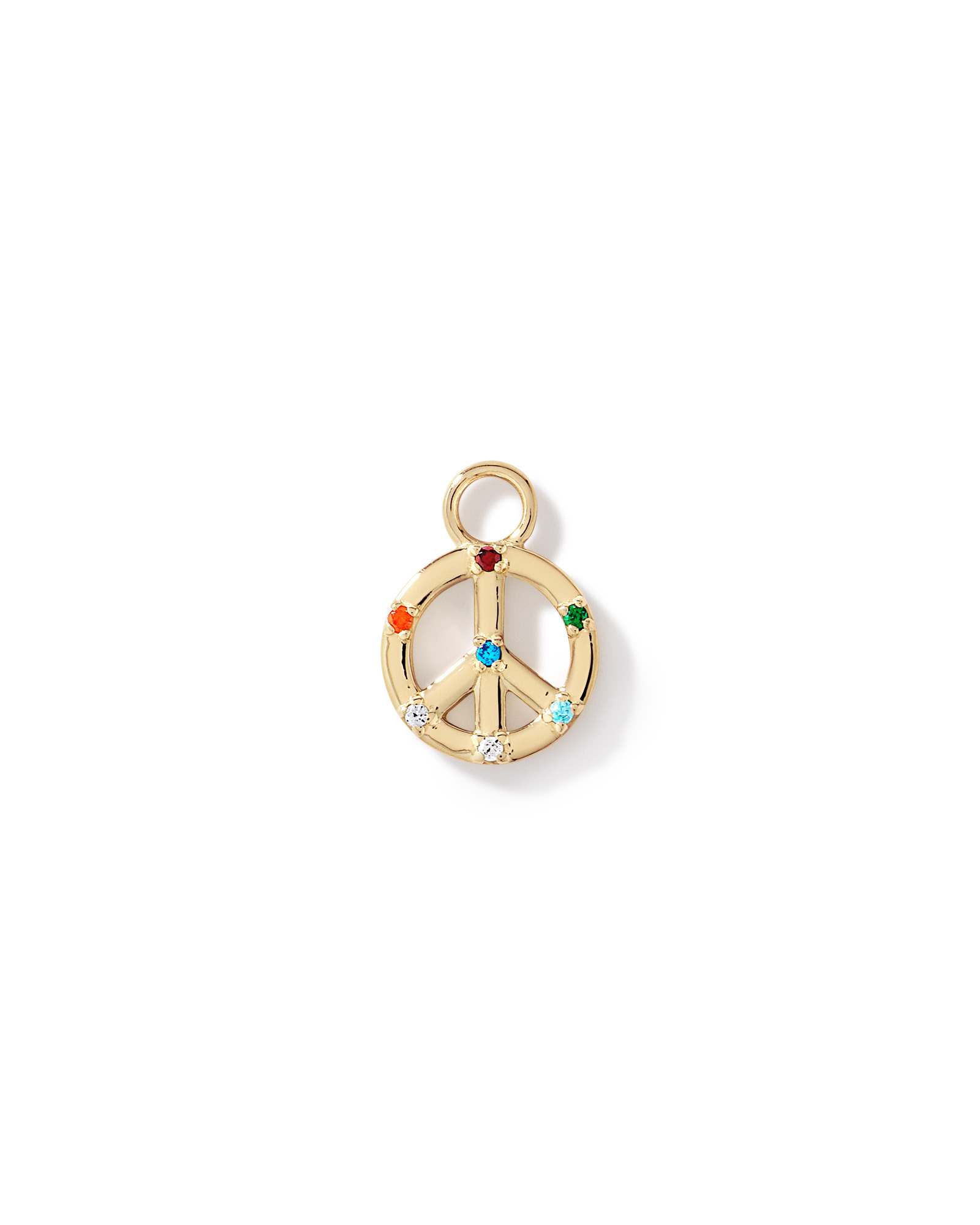 Peace Earring Charm in 18Kt Vermeil with Cubic Zirconia