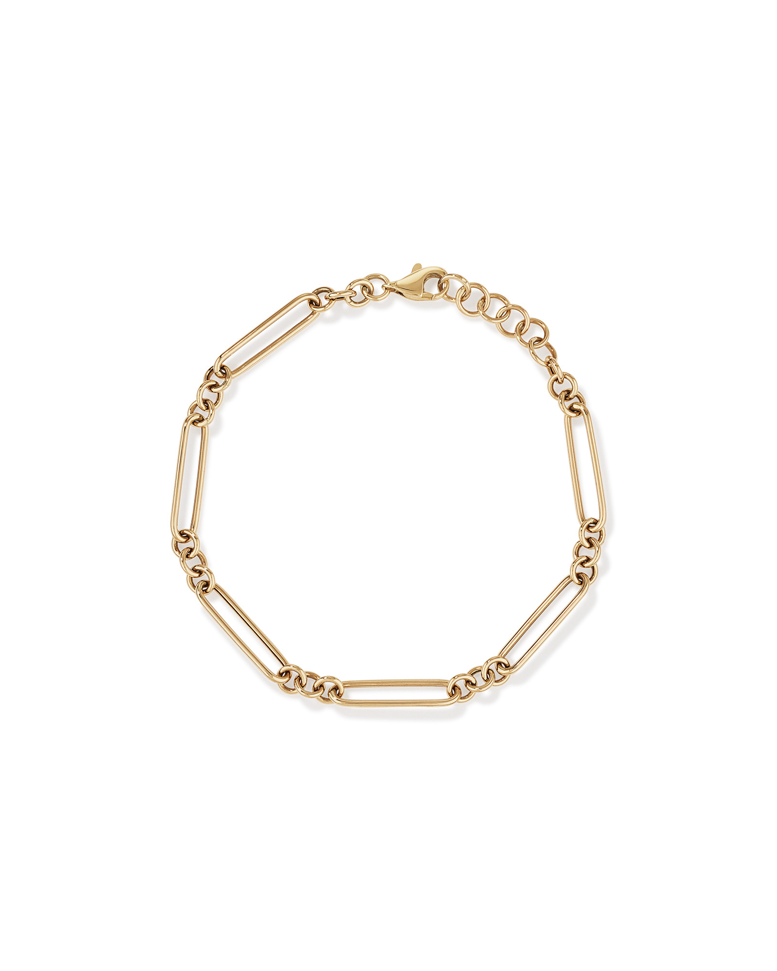 Paperclip 3 and 1 Bracelet in 10kt Yellow Gold
