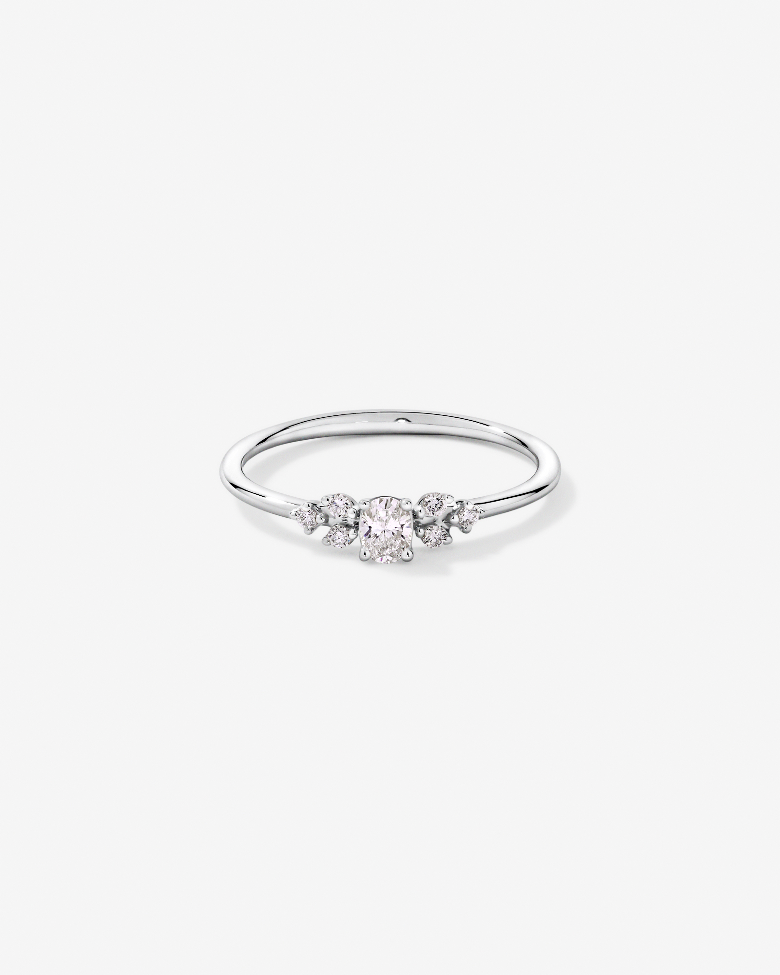 0.20TW Oval and Round Brilliant Laboratory-Grown Diamond Promise Ring 10kt Gold