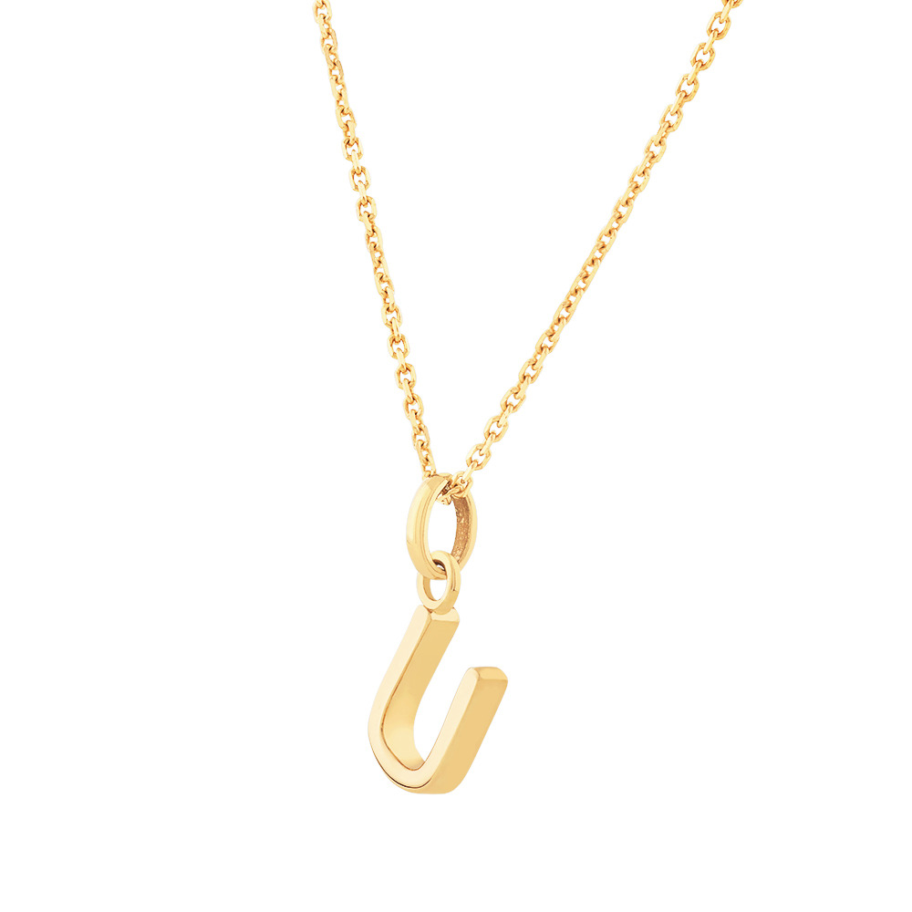 U Initial Pendant in 10kt Yellow Gold