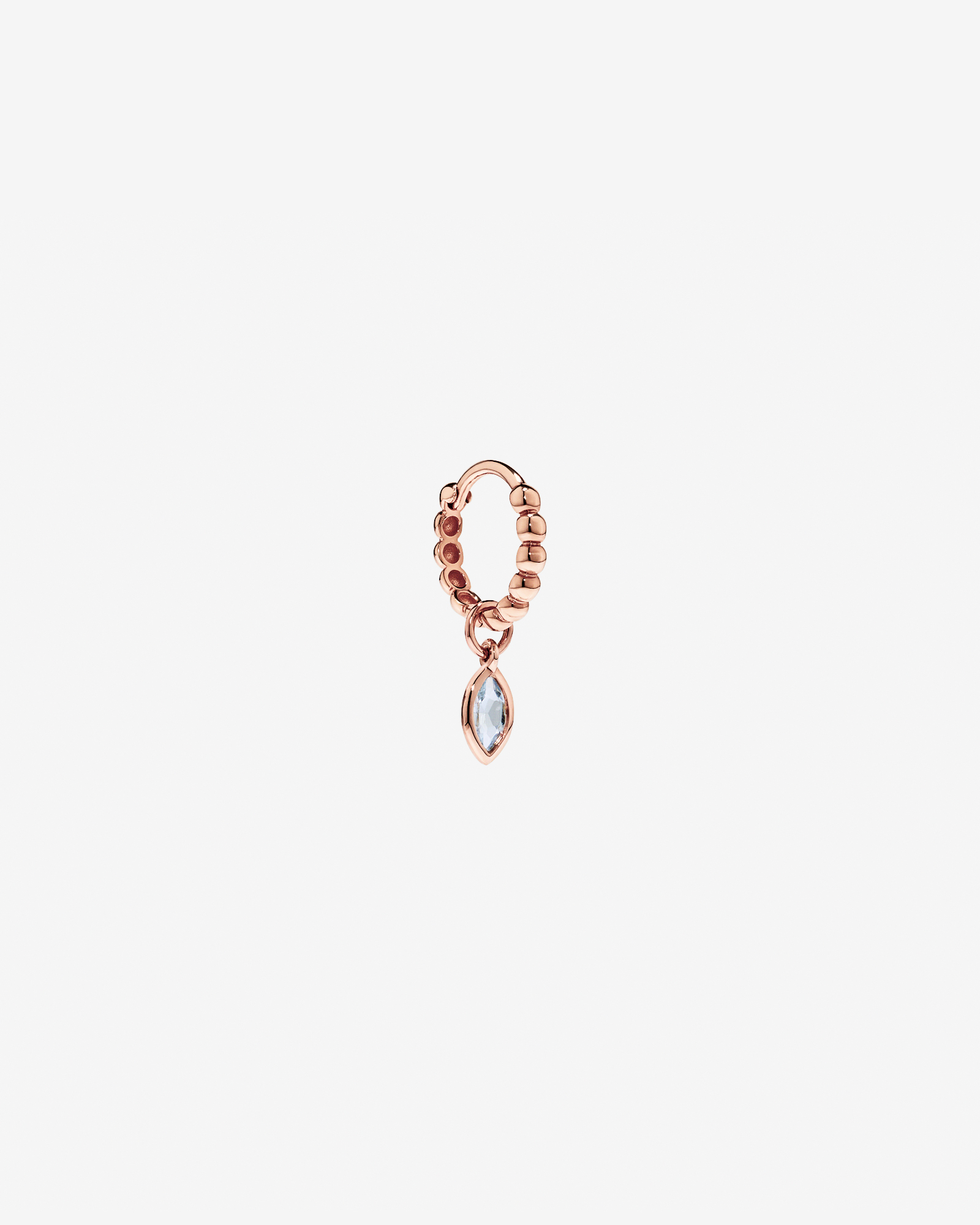 Sky Blue Topaz Single Earring Charm in 10kt Rose Gold