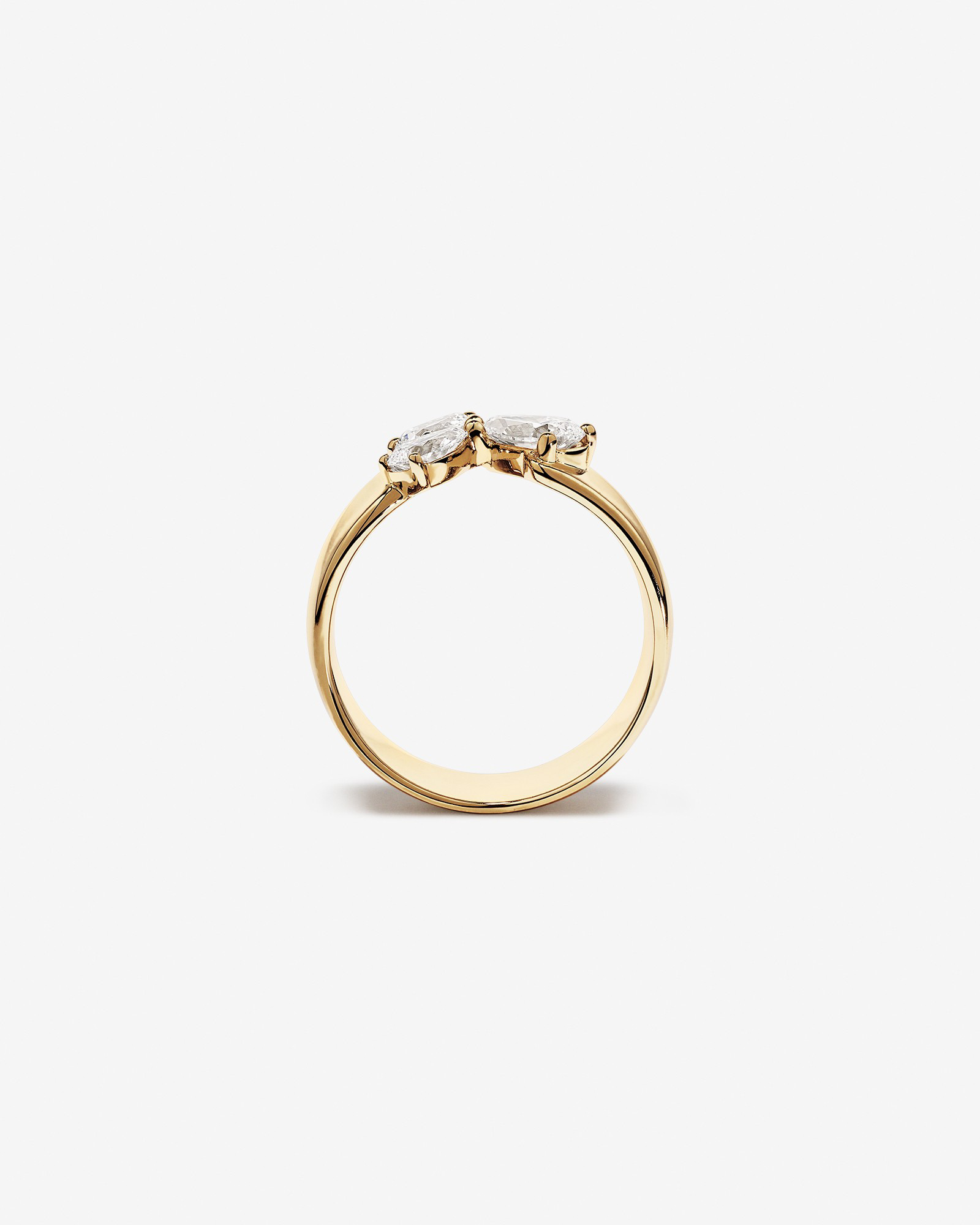1.00 Carat TW Laboratory-Grown Diamond Pear Ring 10kt Yellow Gold