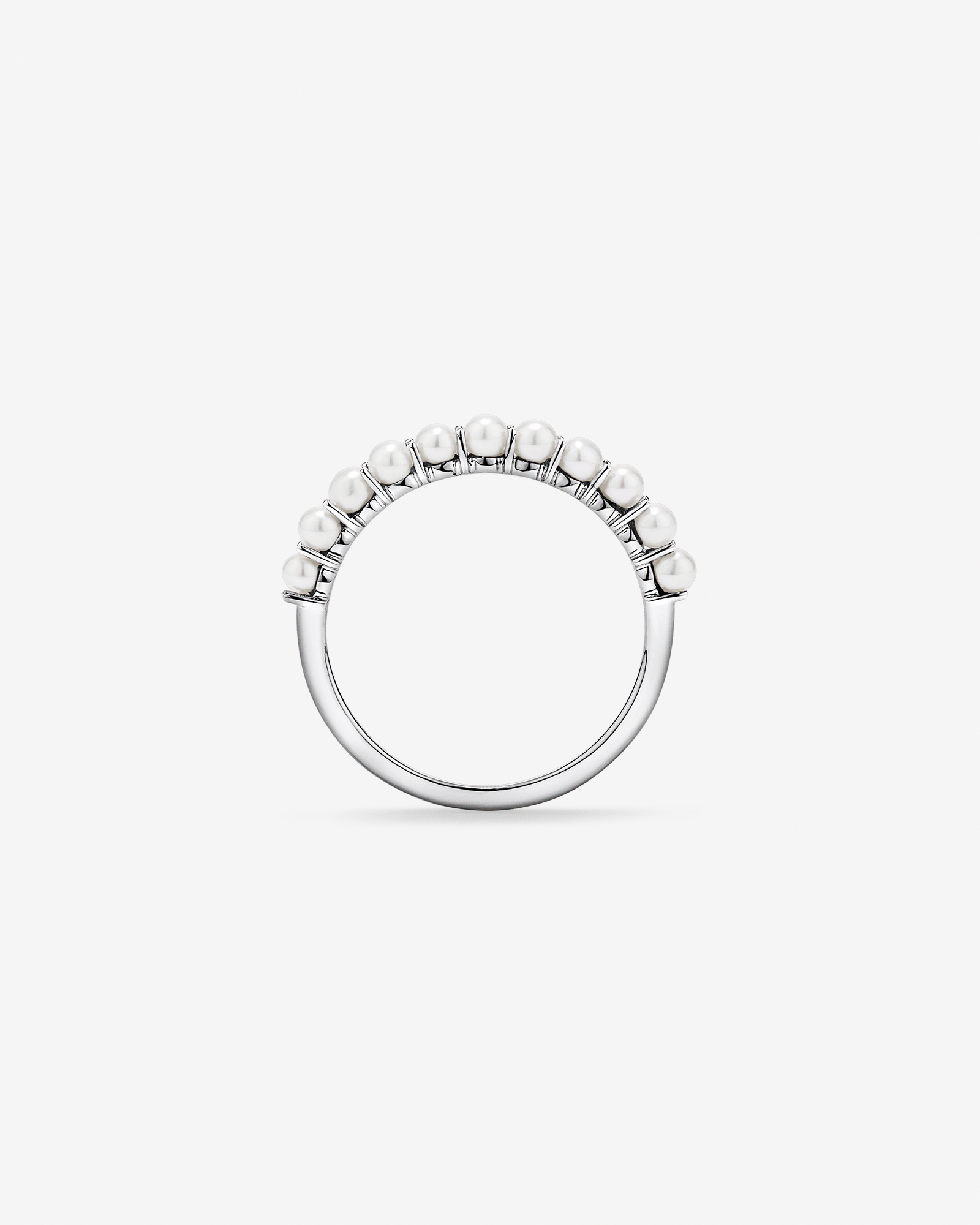 Anneau en perle d’eau douce cultivée or blanc 10 carats