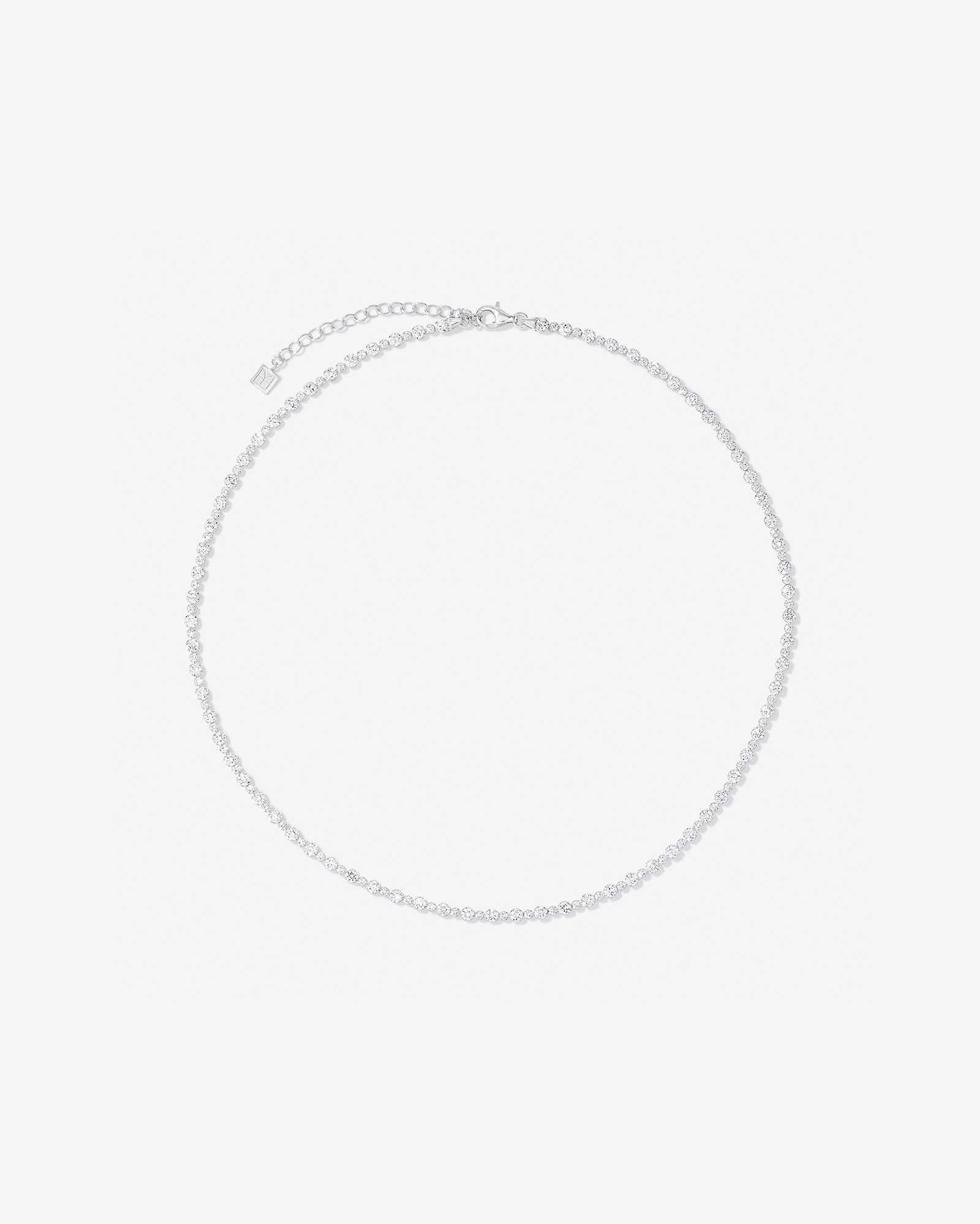 Cubic Zirconia Round Tennis Necklace in Sterling Silver