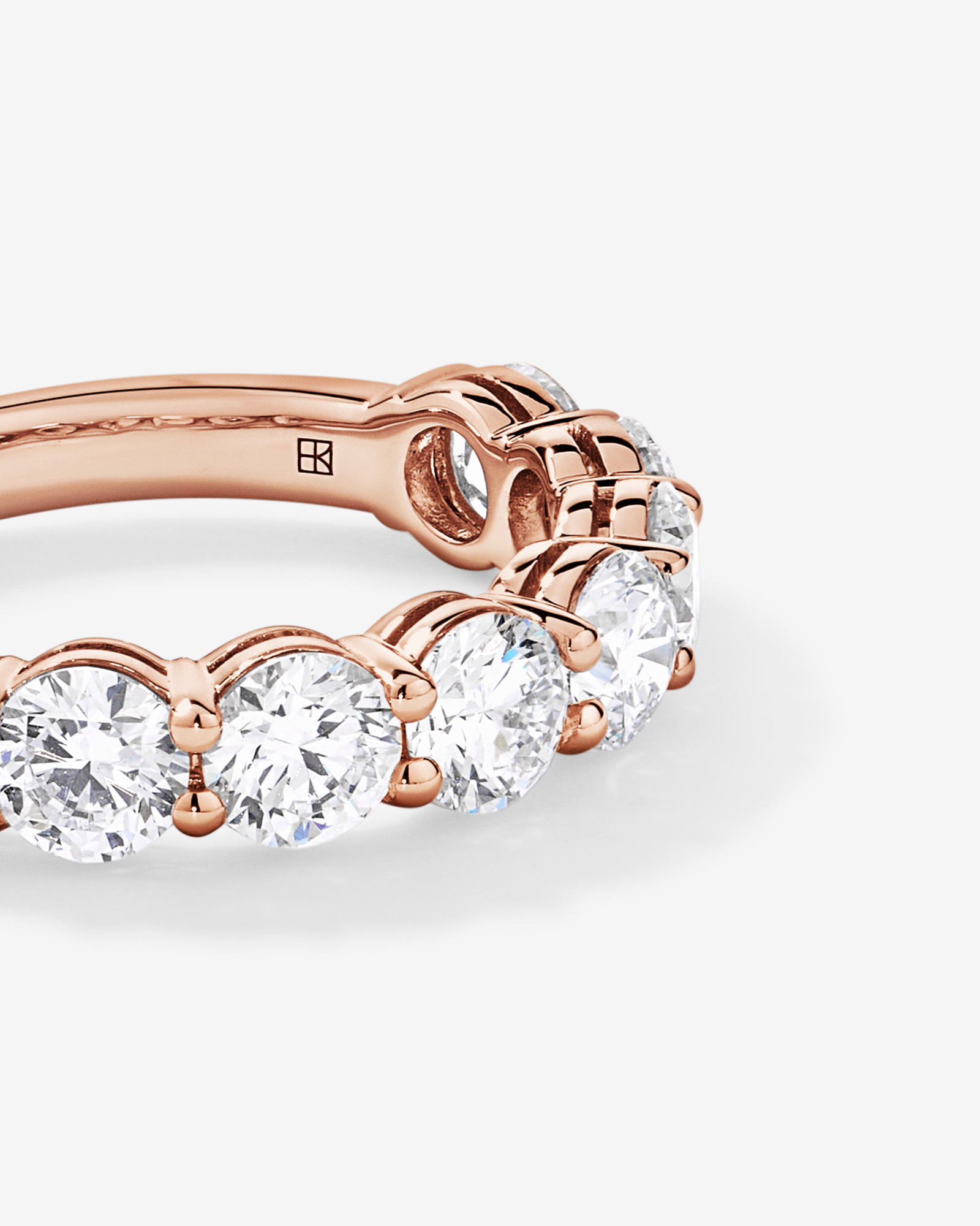 2.74TW Round Brilliant Laboratory-Grown Diamond Wedding Ring 14kt Rose Gold