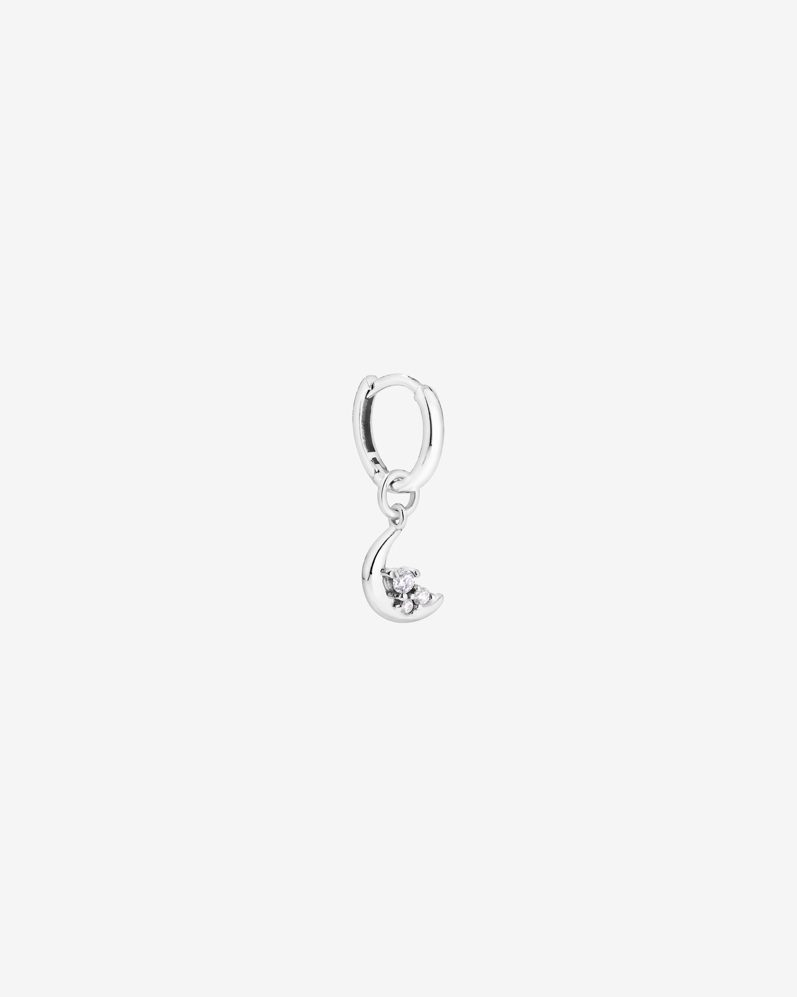 Charme de boucles d’oreilles Lune & Étoiles en argent sterling