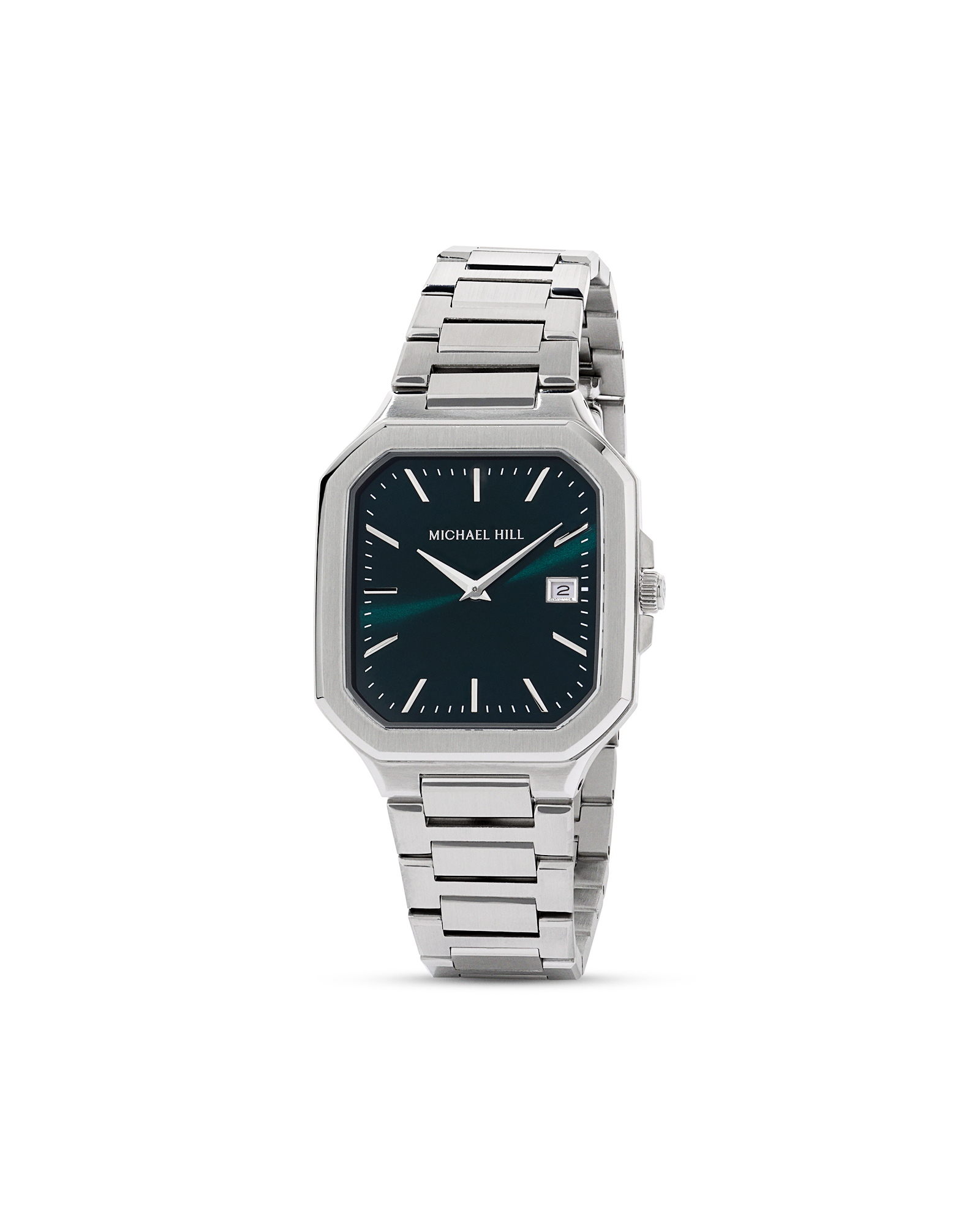 Men's Quartz Watch with Green Dial in Stainless Steel