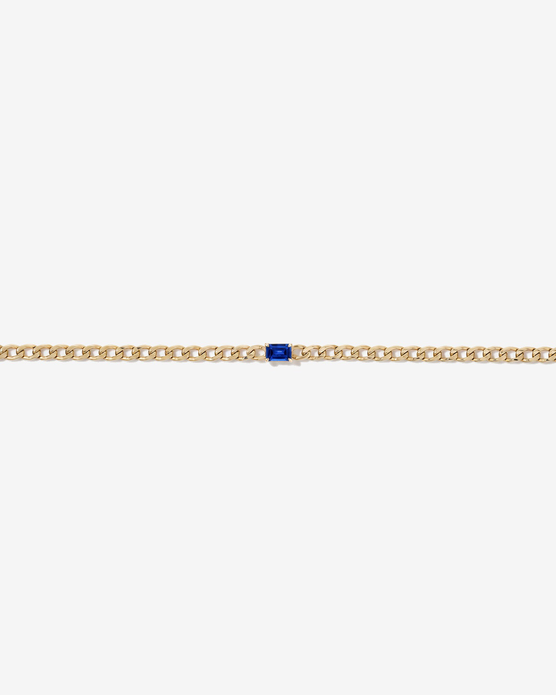 Bracelet gourmette Saphir créé en or jaune 10 ct