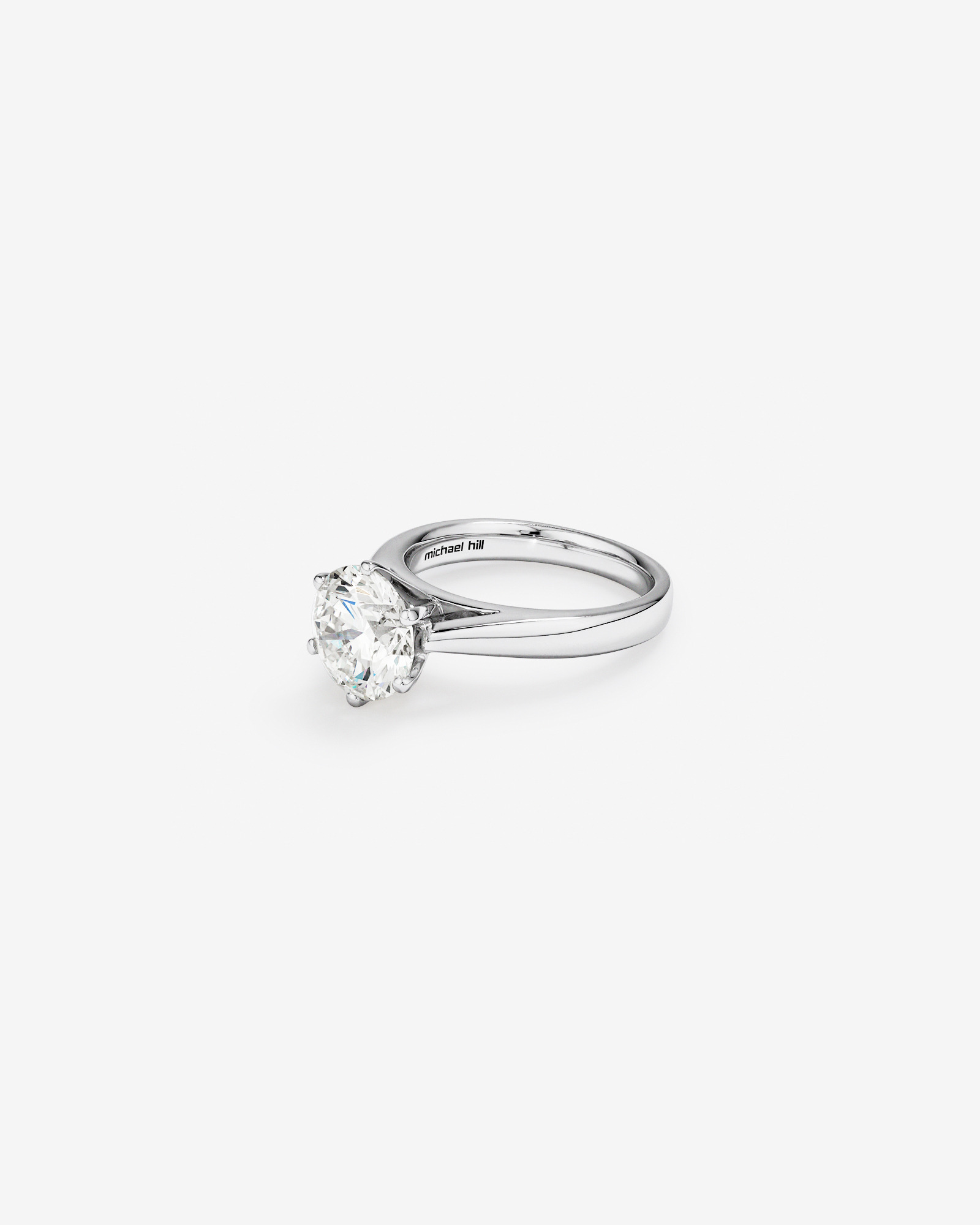Certified Solitaire Engagement Ring with a Carat TW Diamond 14kt White Gold