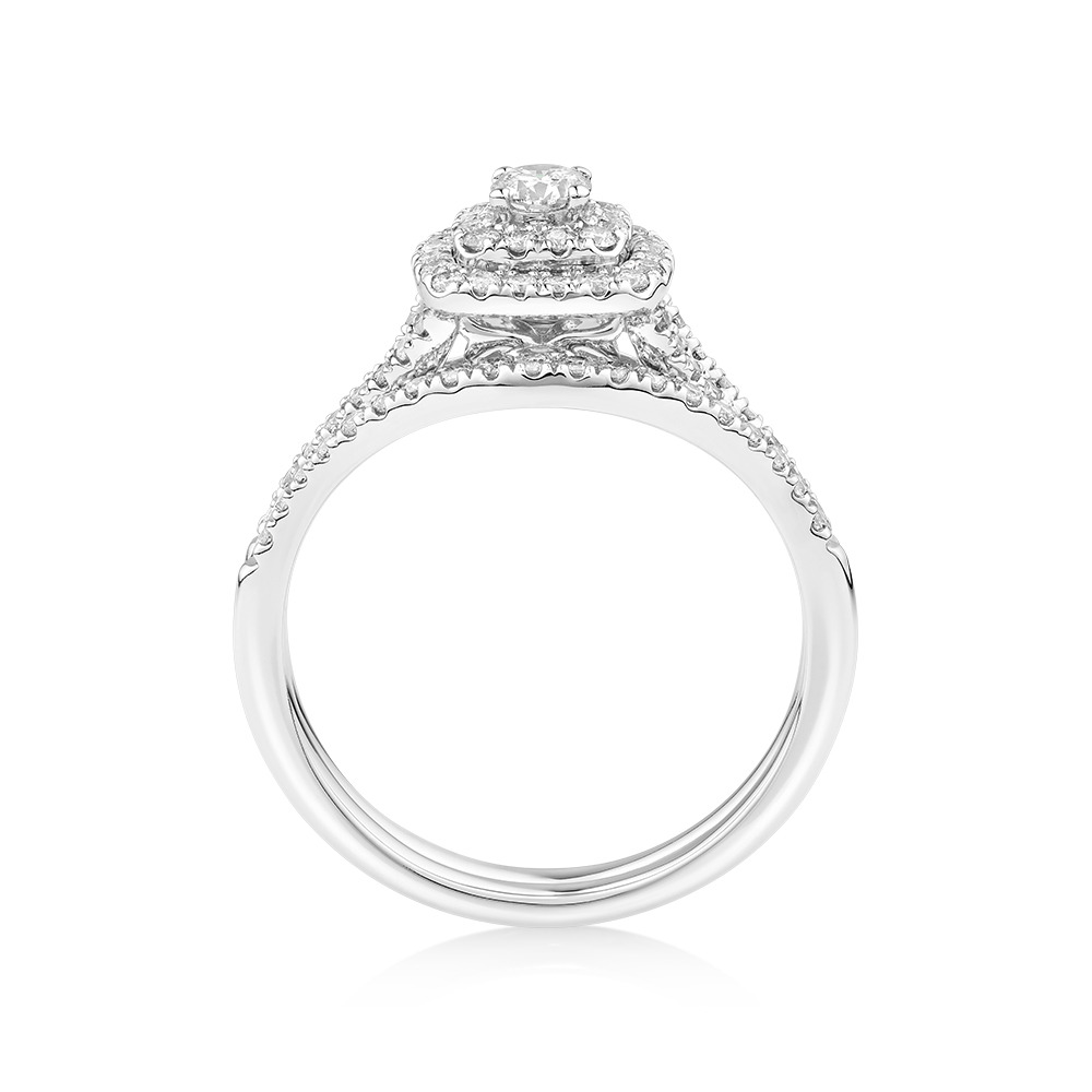 Ensemble de mariée avec 0,60 carat TW de diamants en or blanc 14kt