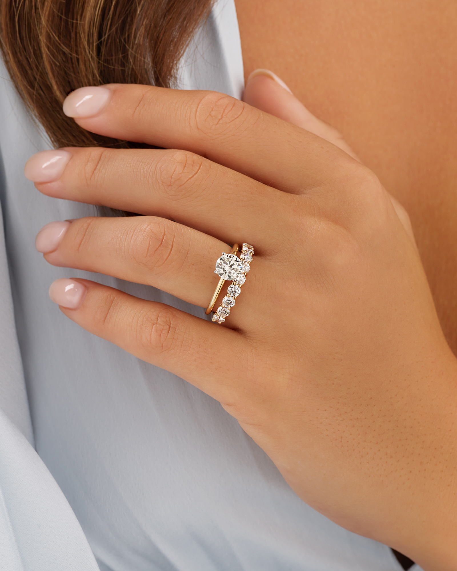 1.30 Carat TW Round Brilliant Laboratory-Grown Diamond Wedding Ring in 14kt Yellow Gold