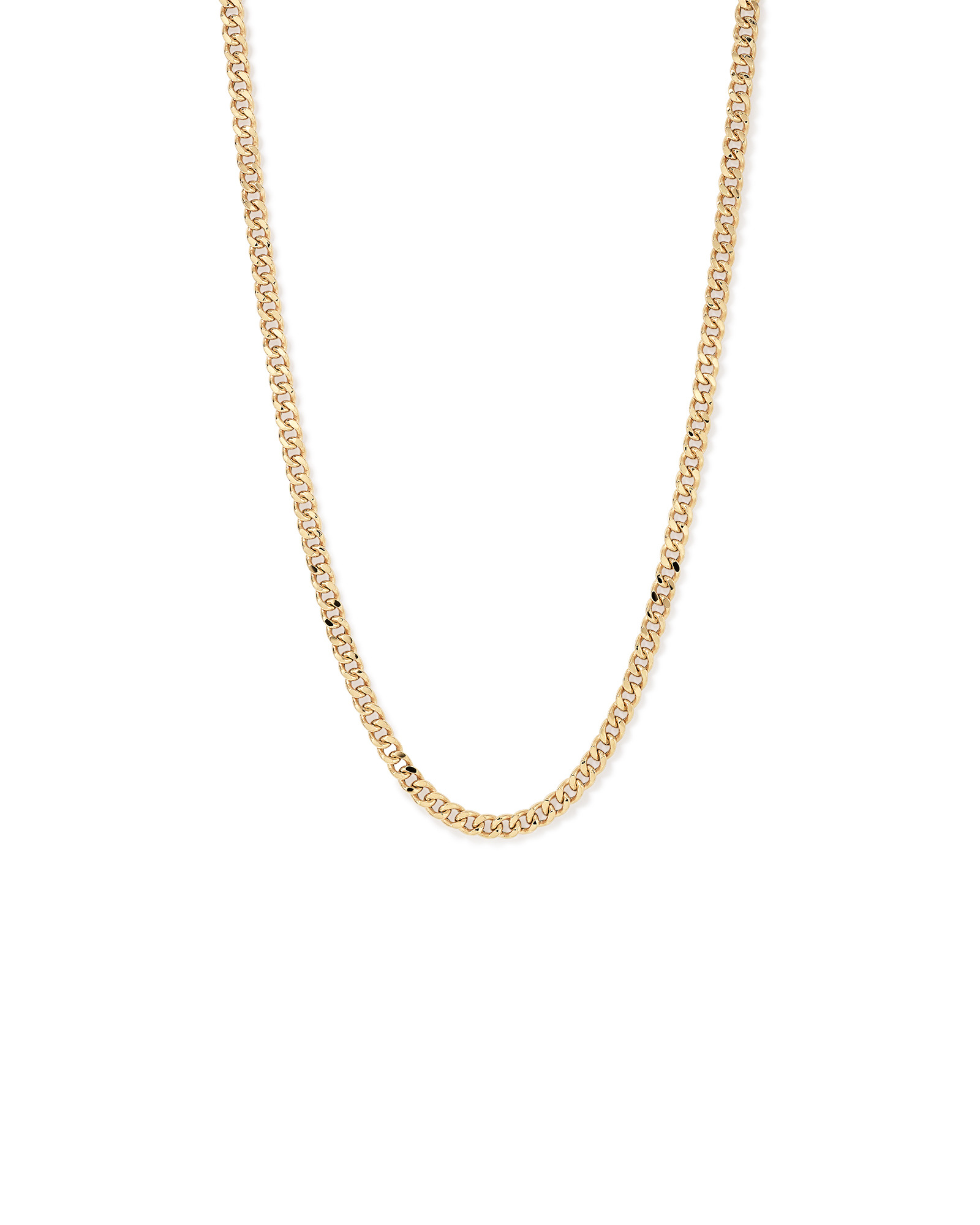 45cm (22") 6.8mm Width Semi Solid Diamond Cut Curb Chain in 10kt Yellow Gold