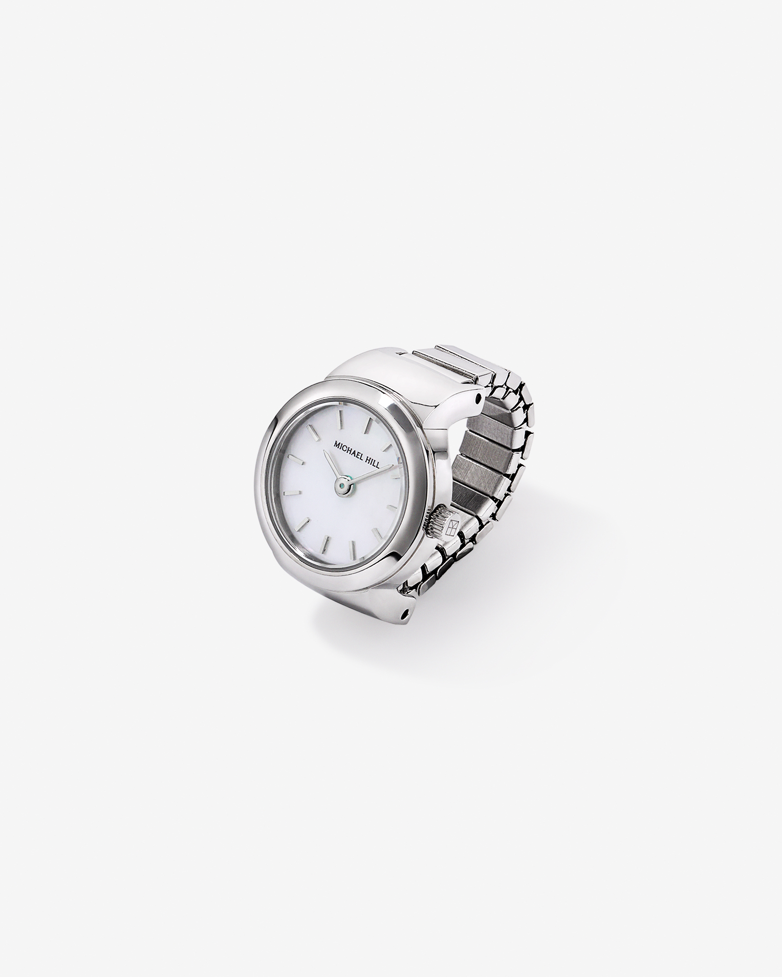 Mother of Pearl Watch Ring in Stainless Steel