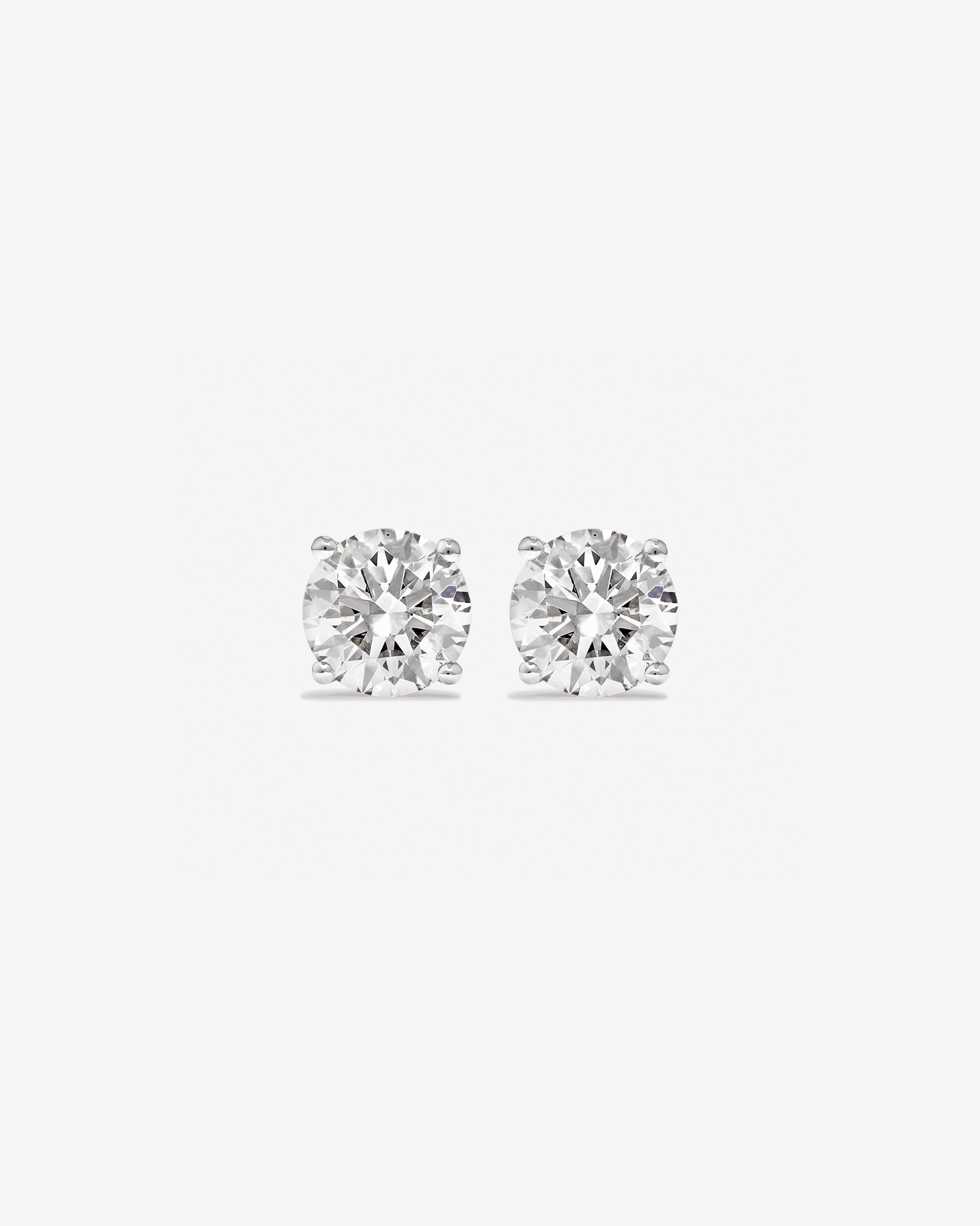2,00 carats TW Boucles d’oreilles solitaires en diamant cultivé en laboratoire en or blanc 14 carats