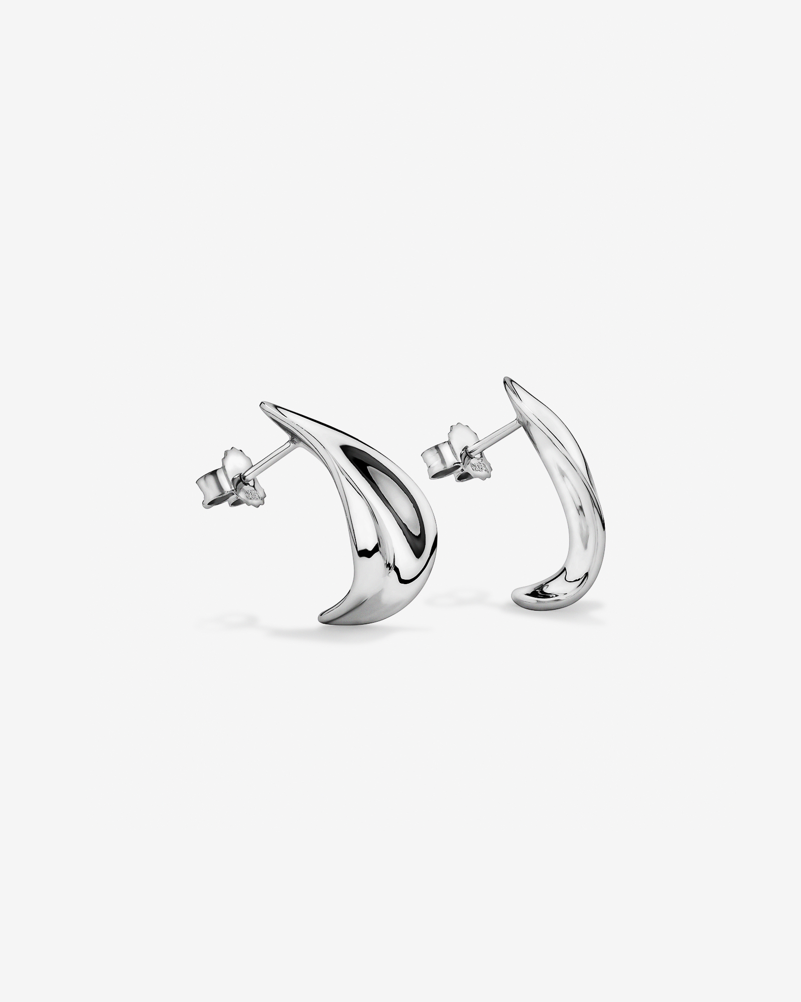 Organic Shape Stud Earrings in Sterling Silver