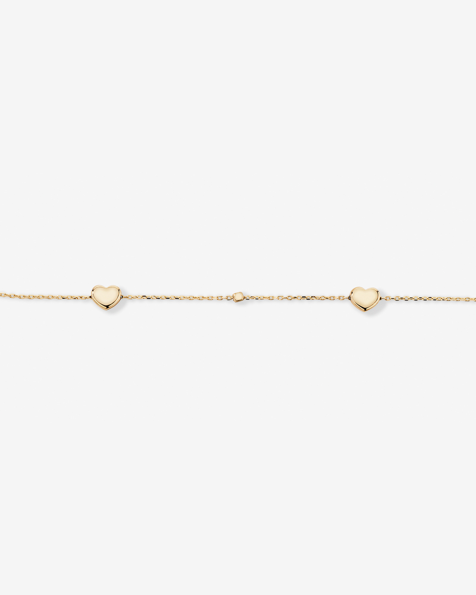 Collier à stations avec cœur et perles 50 cm (20 po) en or jaune 10 kt