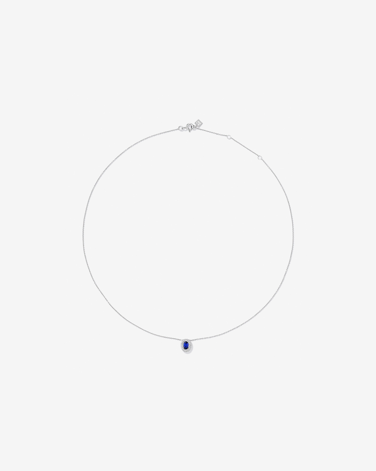 Créée : Sapphire & 0.14TW Diamants Halo créés en laboratoire en argent sterling