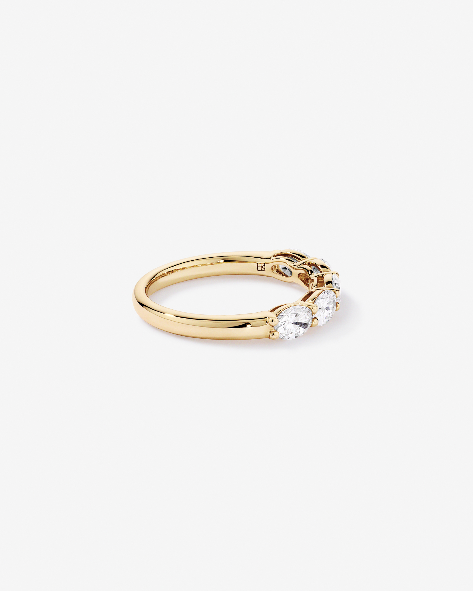 1.25 Carat TW East-West Oval Laboratory-Grown Diamond Wedding Ring 14kt Yellow Gold