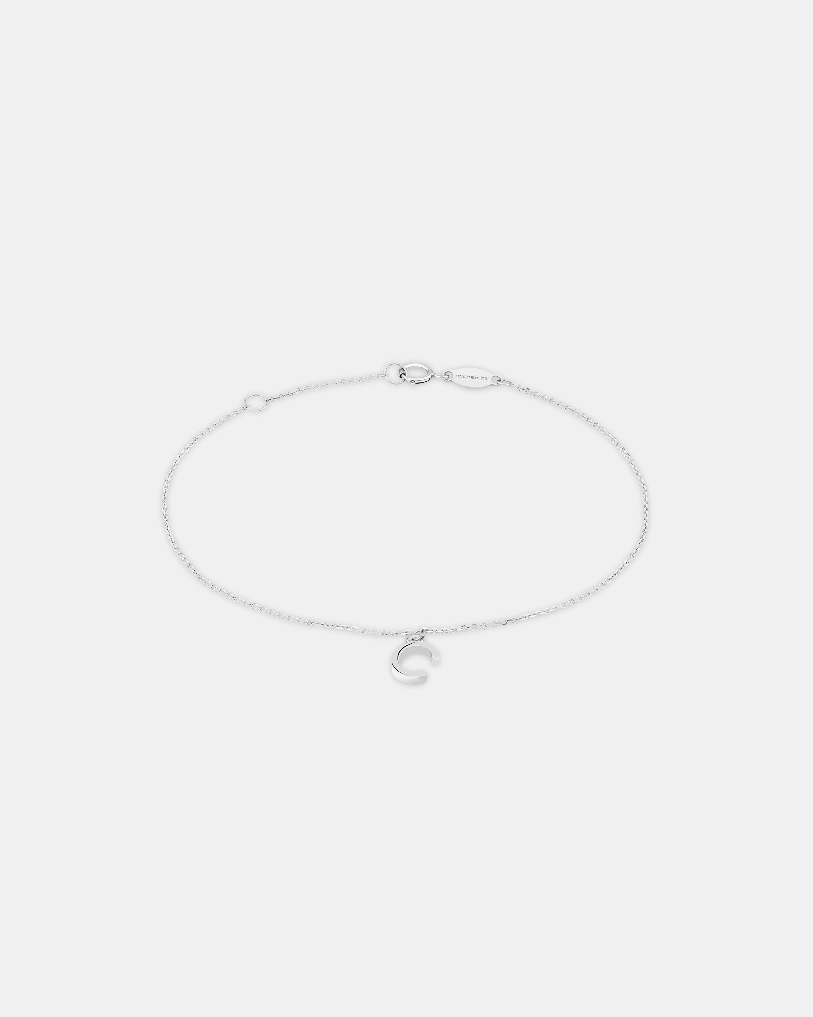 19cm (7.5") C Initial Bracelet in Sterling Silver