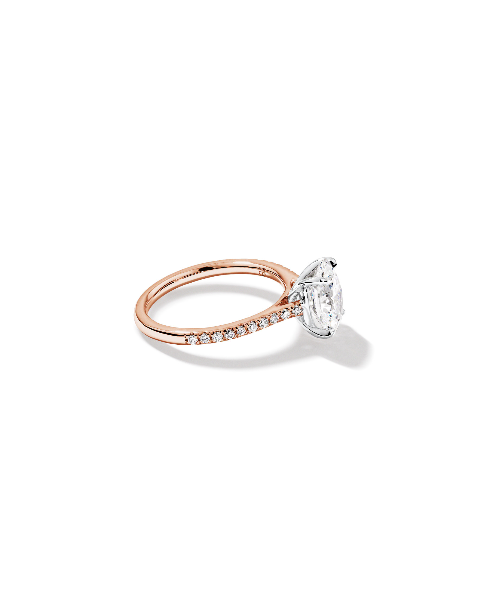 2.20 Carat TW Oval Cut Laboratory-Grown Diamond Engagement Ring 14kt Rose & White Gold