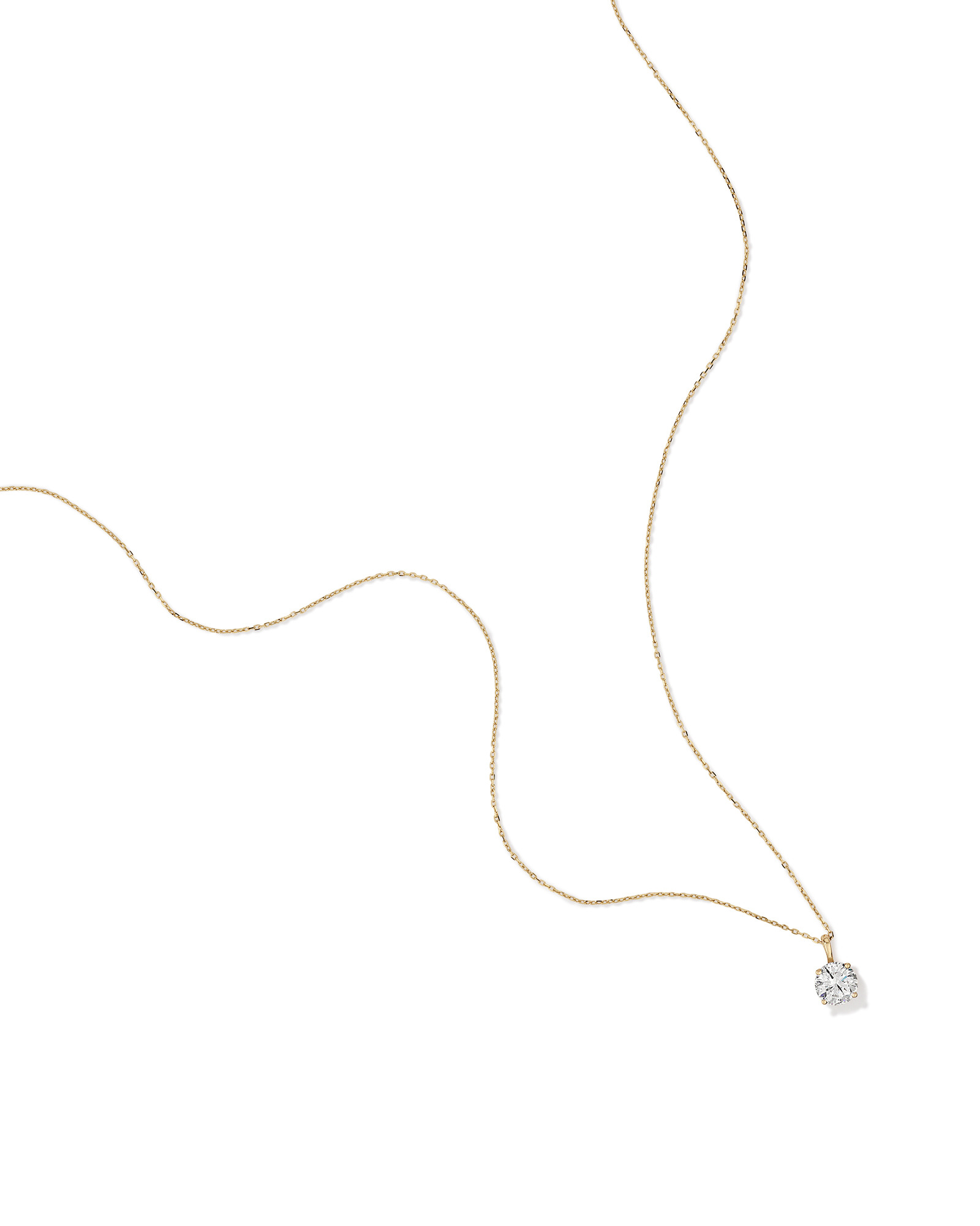 1,00 Carat TW Collier solitaire en diamant en or jaune et blanc 18kt