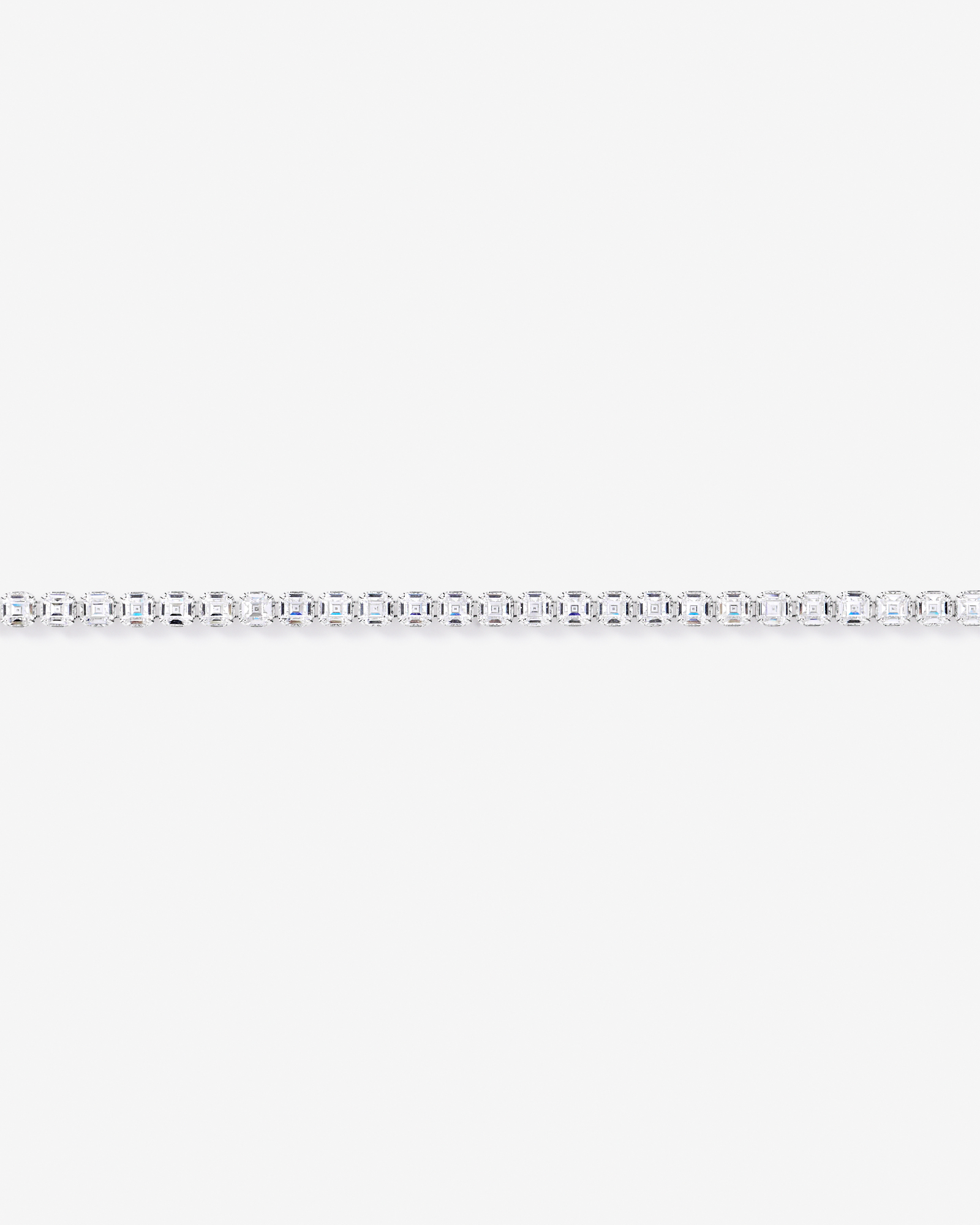 19cm (7.5") 3mm Wide Square Cubic Zirconia Tennis Bracelet in Sterling Silver