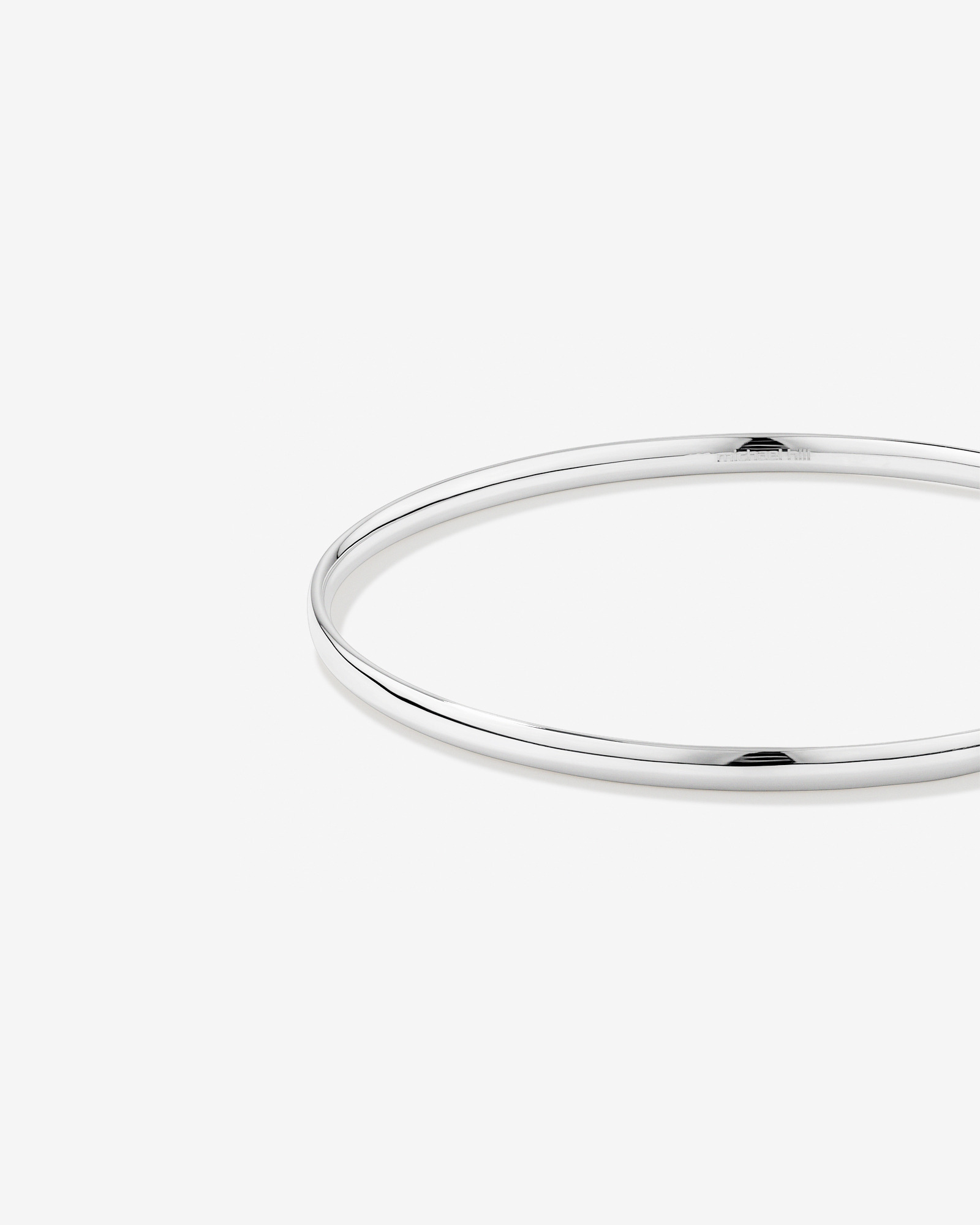 Jonc Rond Massif de 3.7mm en Argent Sterling