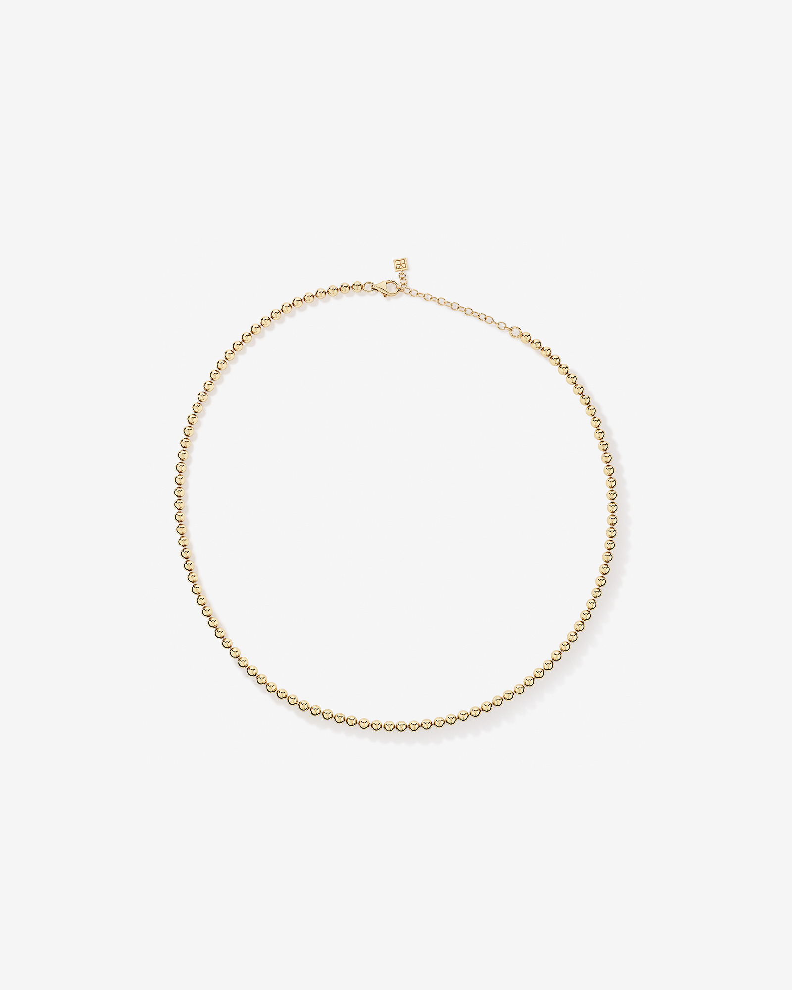 50cm (20") 4mm Wide Bead Chain in 18kt Gold Vermeil