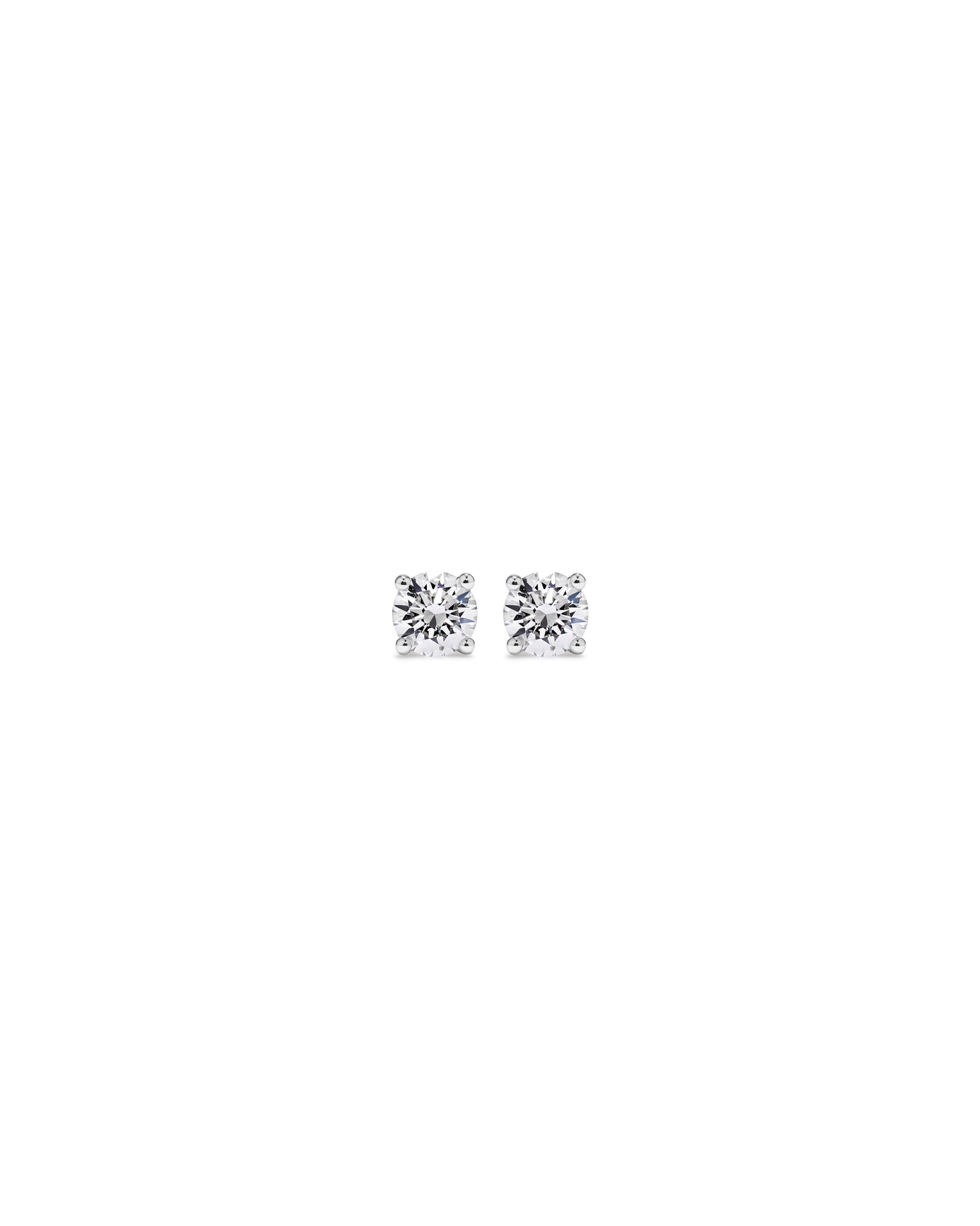 0.60 Carat TW Round Brilliant Laboratory-Grown Diamond Solitaire Stud Earrings in 10kt White Gold