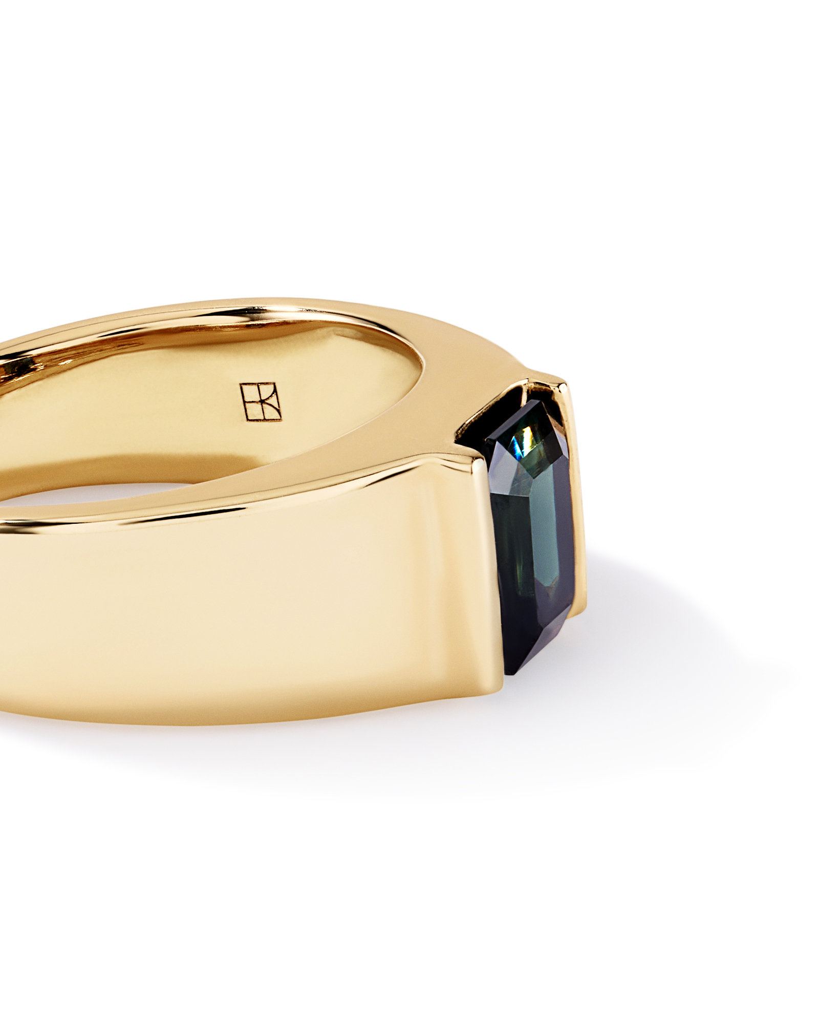 Australian Parti Sapphire Wide-Band Ring 10kt Yellow Gold
