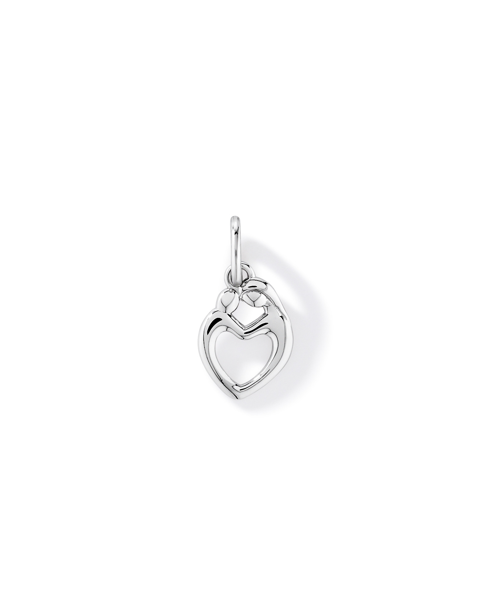 Mother and Child Heart Pendant in Sterling Silver