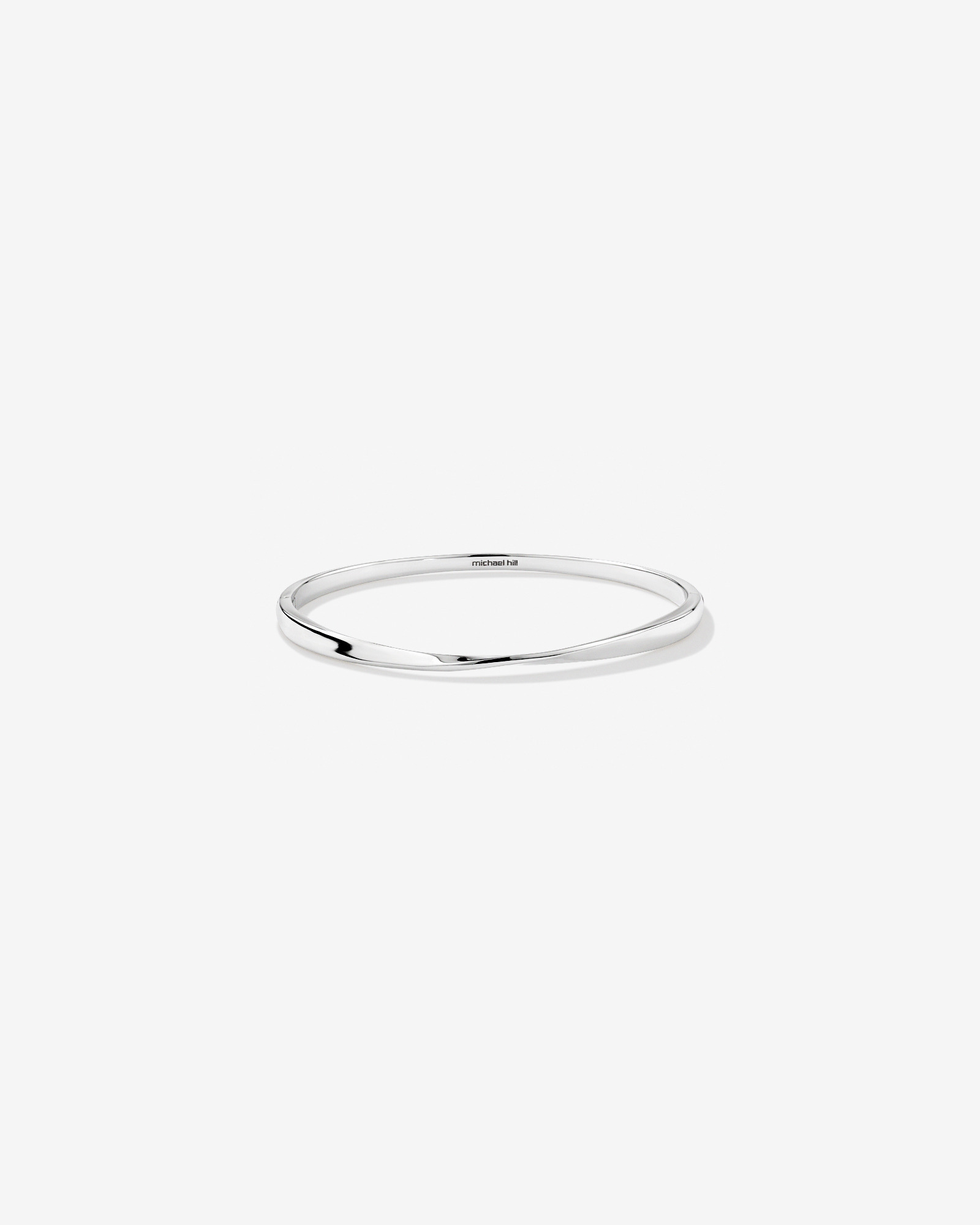 62mm Polished Oval Twist Bangle in Sterling Silver