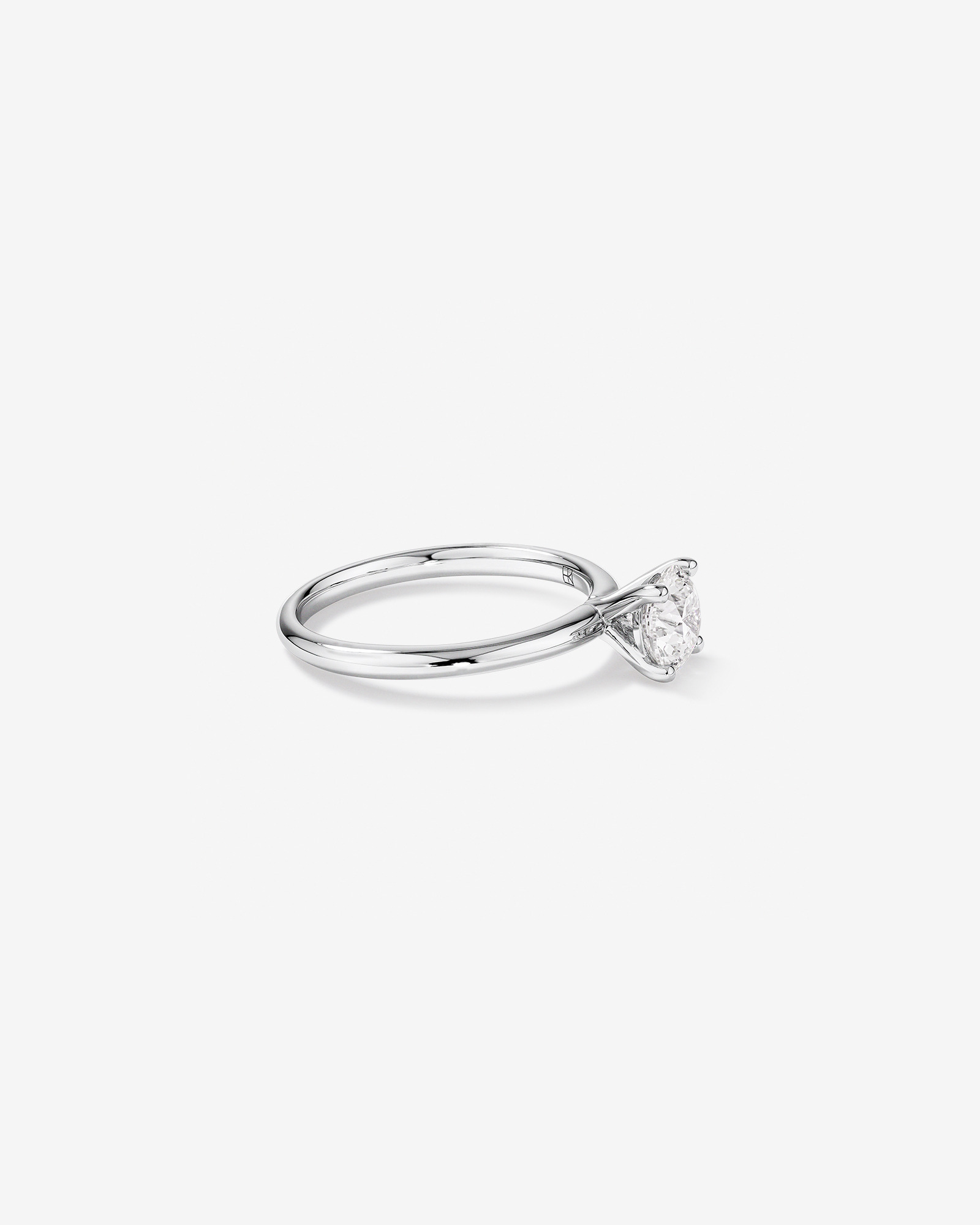 1 Carat TW Round Brilliant Laboratory-Grown Diamond Solitaire Engagement Ring in 14kt White Gold