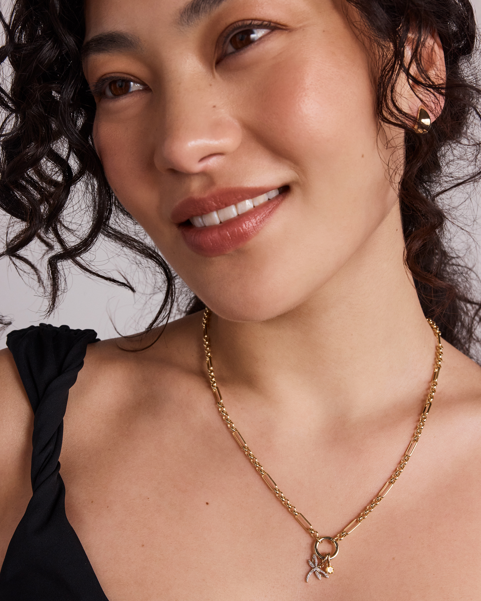 Diamond Dragonfly Pendant in 10kt Yellow Gold