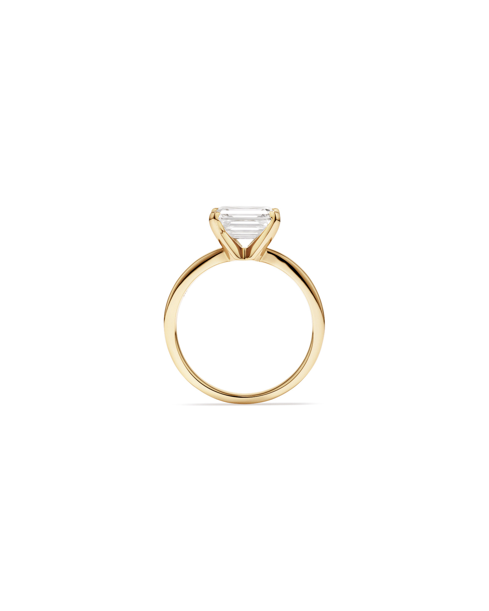 2.00 Carat TW East West Emerald Cut Lab-Grown Diamond Solitaire Engagement Ring 14kt Yellow Gold