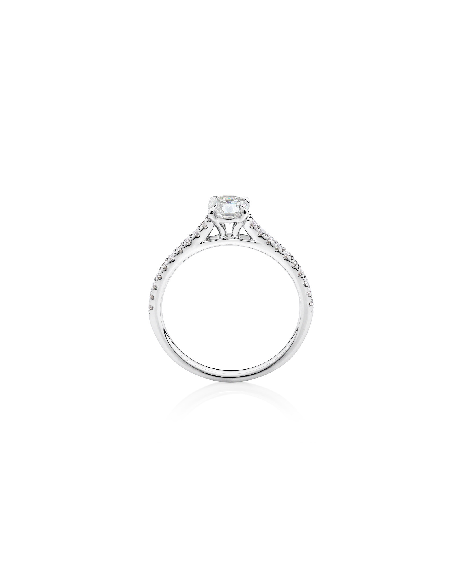 Bague de fiançailles en or blanc 14 K avec diamants totalisant 0,78 ct