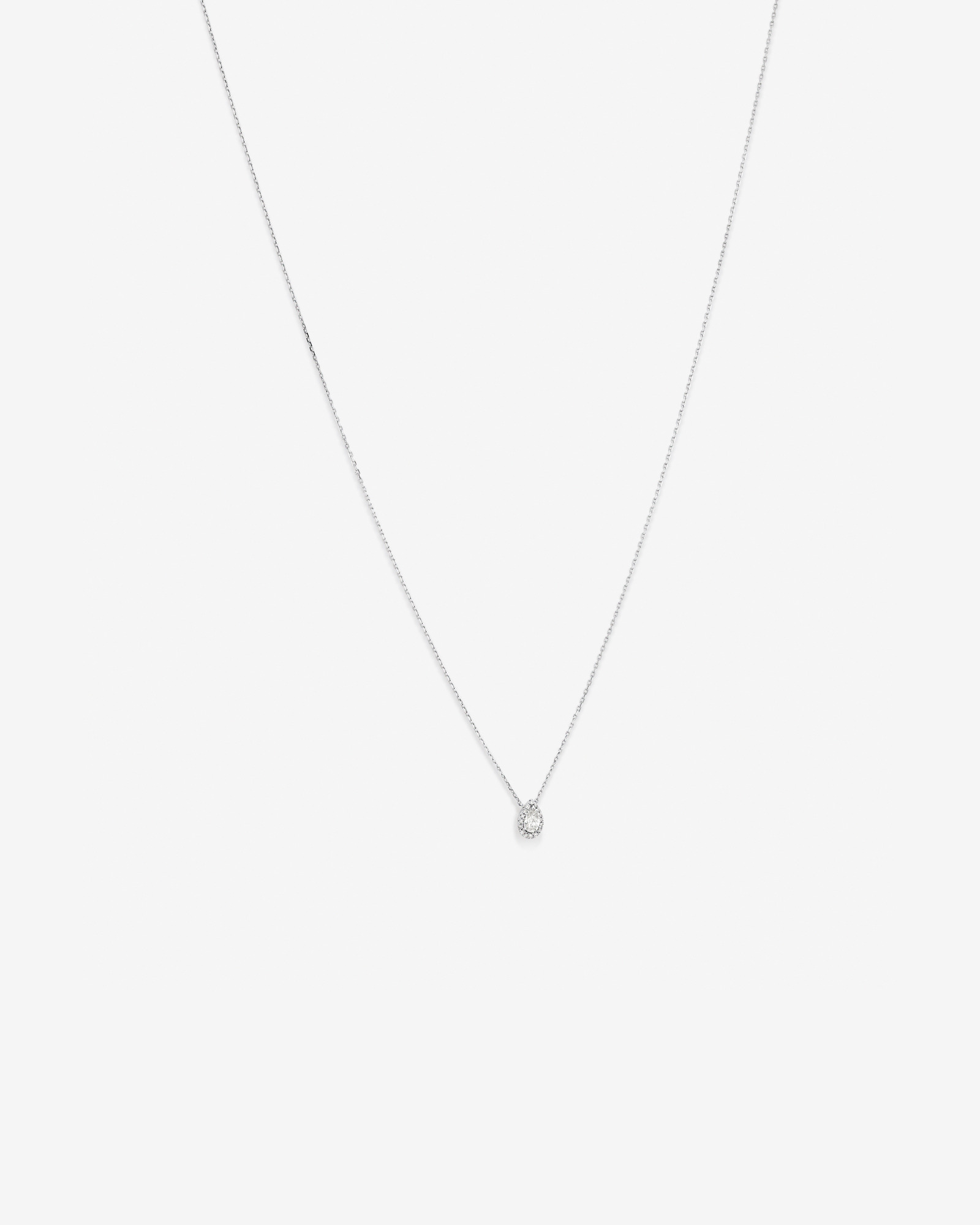 Pendentif halo poire de 0,23 carat TW en diamant en or blanc 10kt