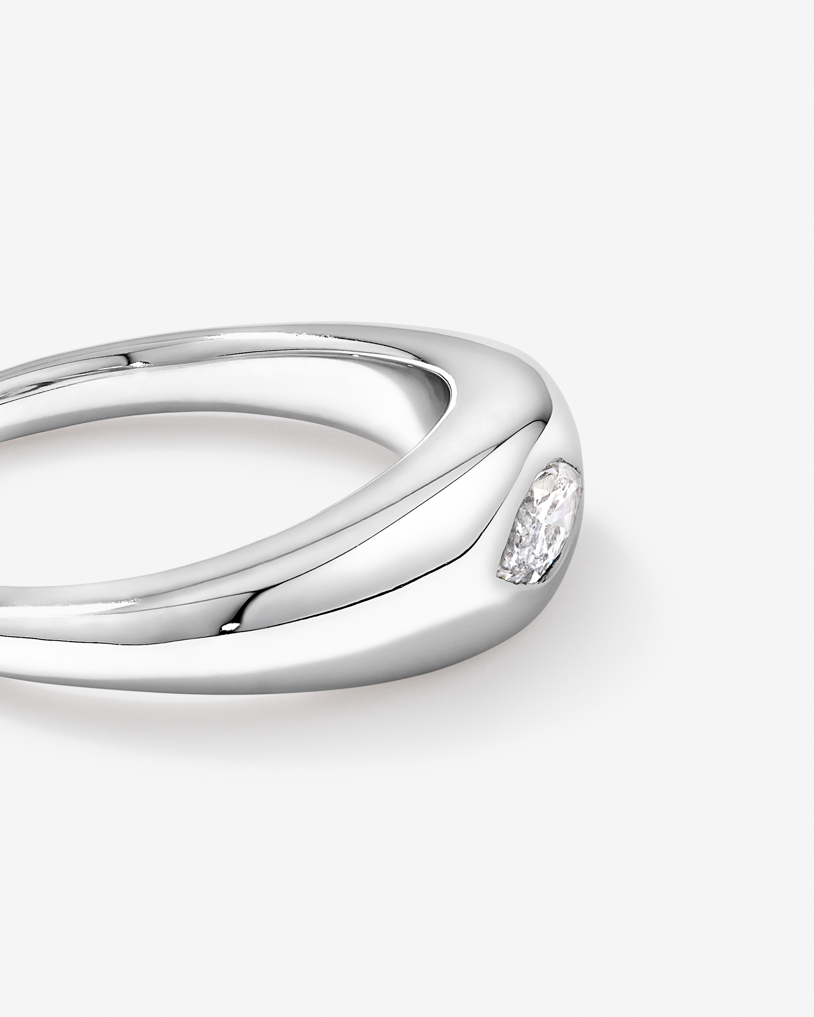 0.30 Carat TW Laboratory-Grown Marquise Diamond Dome Ring in Sterling Silver