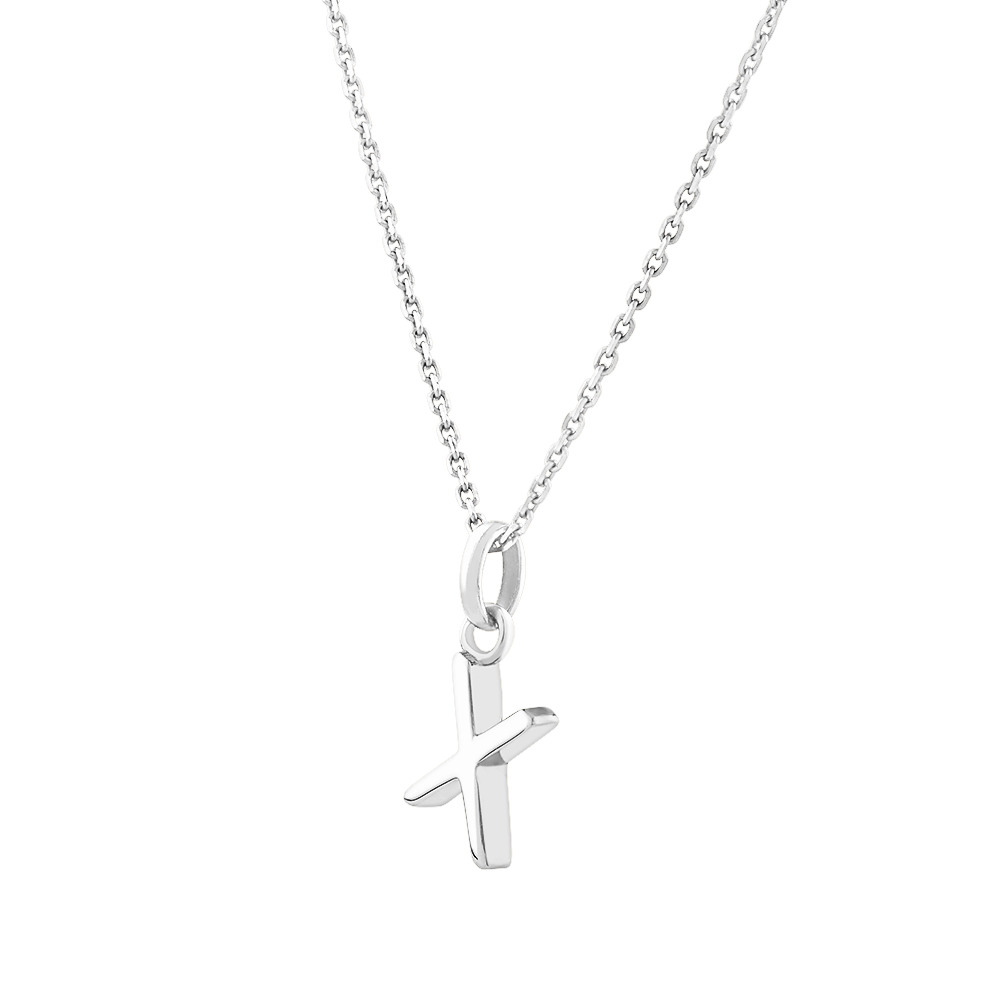 "X" Initial Pendant in Sterling Silver