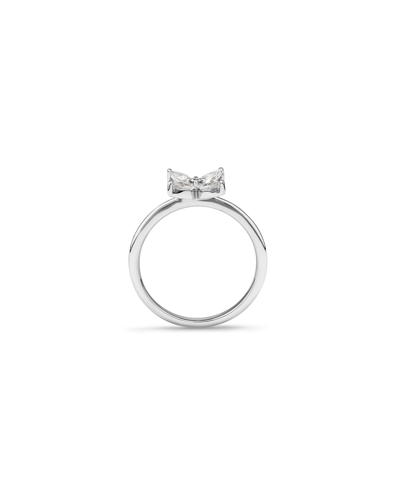 Bague Floret avec diamants cultivés en laboratoire de 0,62 carat TW en or blanc 10 carats