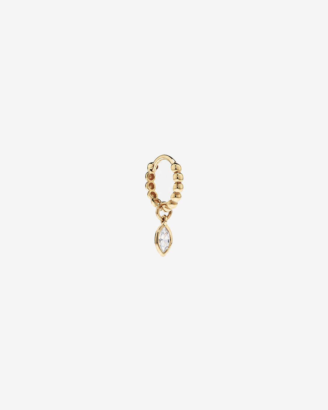 White Sapphire Single Earring Charm in 10kt Yellow Gold