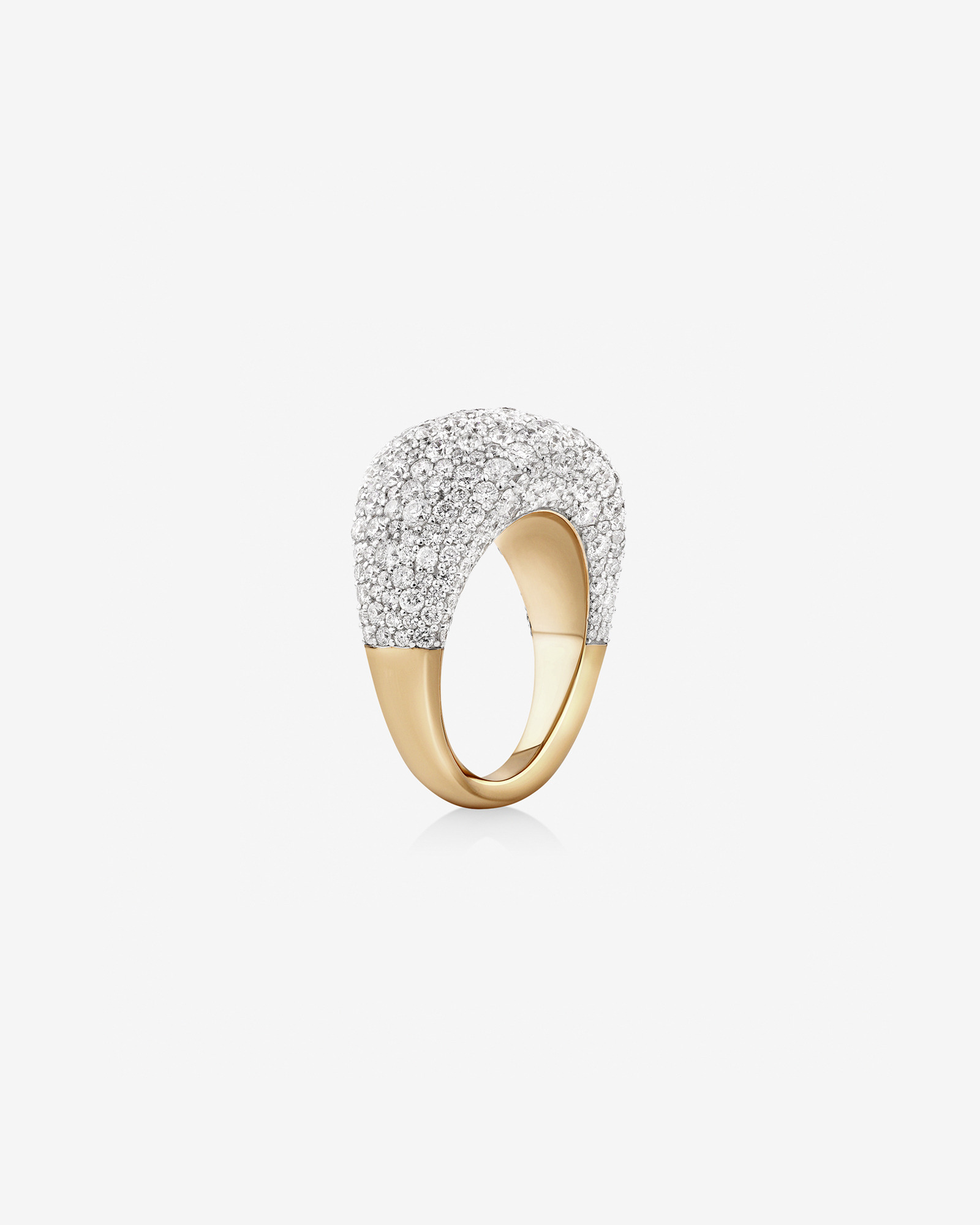 Bague Stardust en or jaune 14 K et en rhodium à diamants totalisant 4,06 ct
