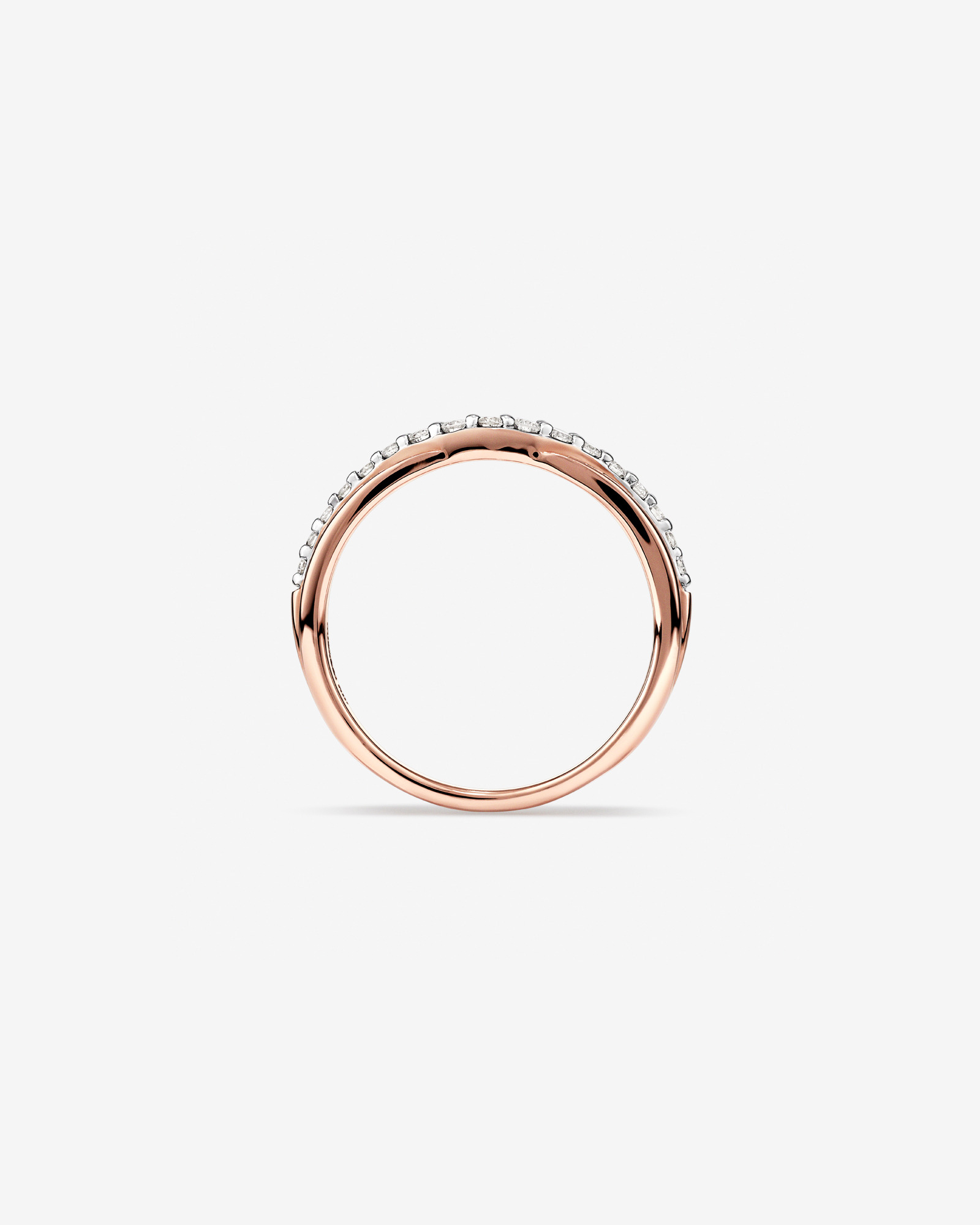 Bague de mariage avec 0,25 carat TW de diamants en or rose 14kt